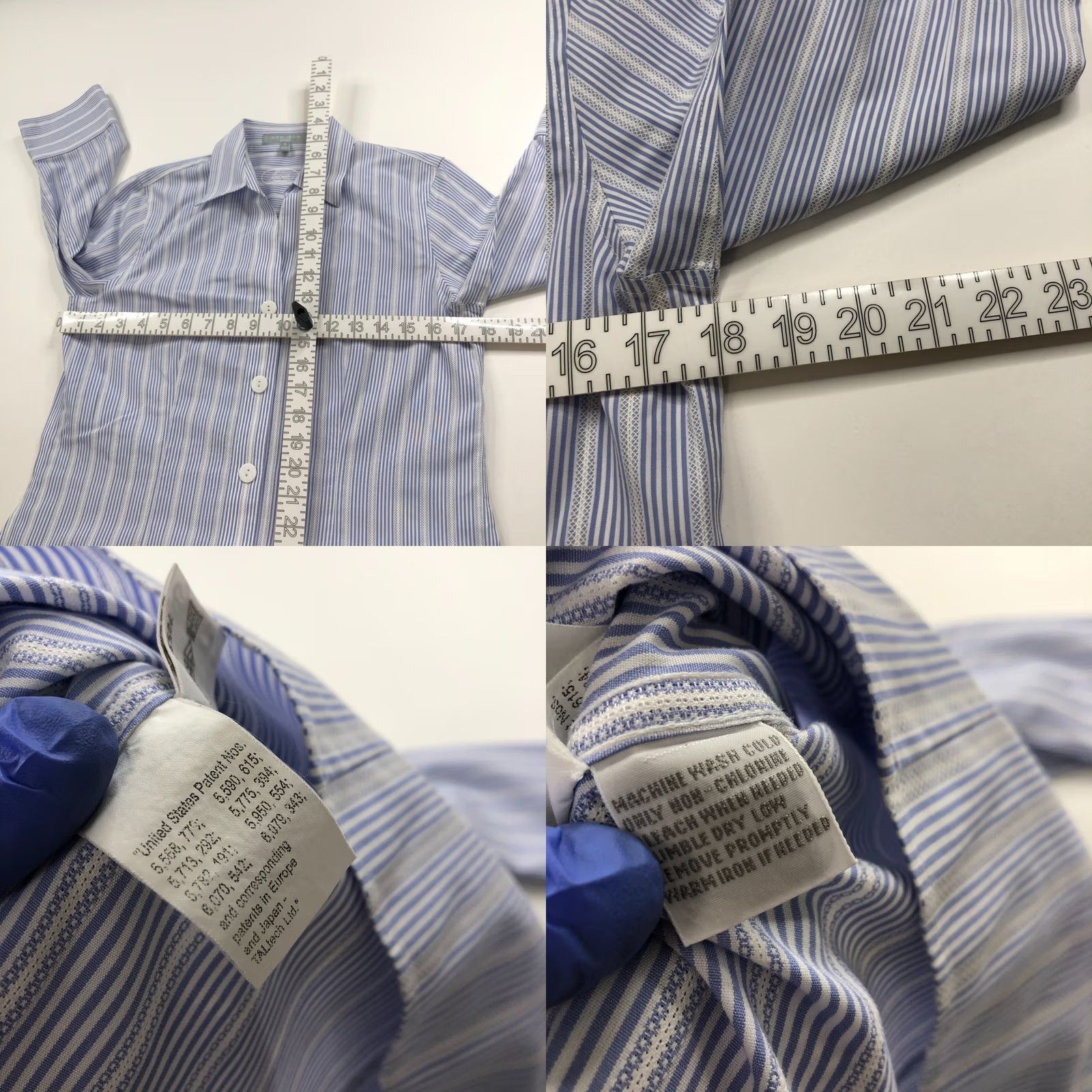 Vintage Foxcroft Non Iron Fitted 4 Button Long Sleeve Striped Dress Shirt Blue Size S / US 4 / IT 40 - 8 Thumbnail
