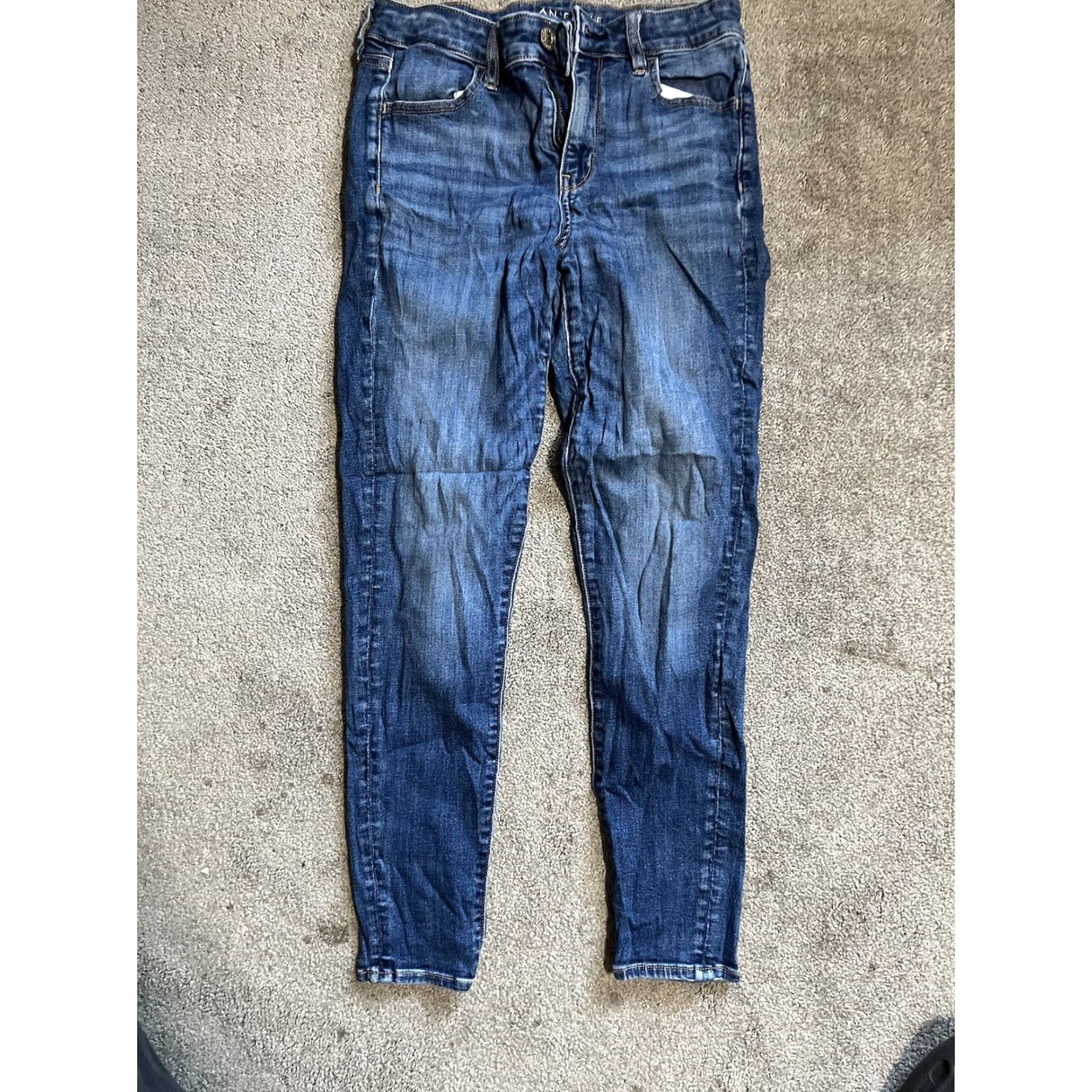 American Eagle Outfitters American Eagle Next Level Stretch Hi-Rise Jegging Pants Size 8 Regular Blue Corduroy Womens Distressed Size 30" / US 8 / IT 44 - 3 Thumbnail