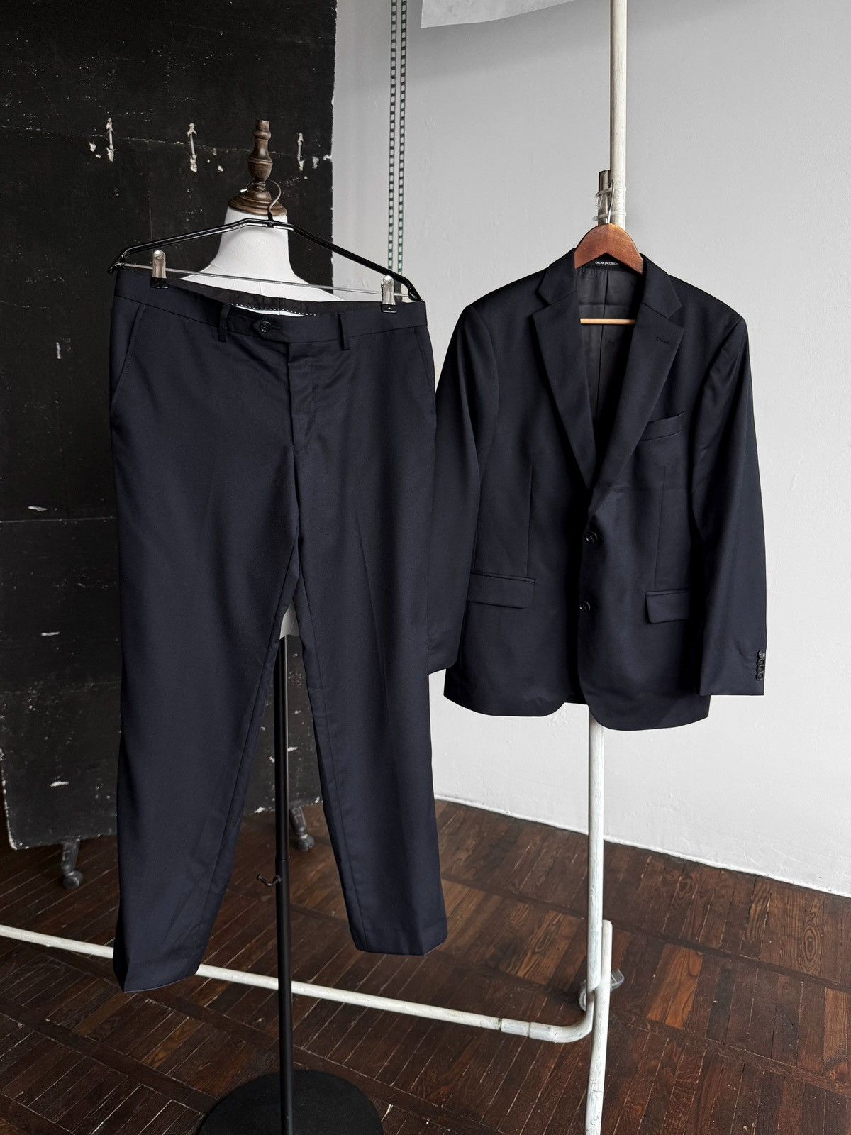 Designer × Oscar Jacobson Oscar Jacobson Mens Blue Suit Blazer Jacket Trouser Pants Size 40L - 4 Thumbnail