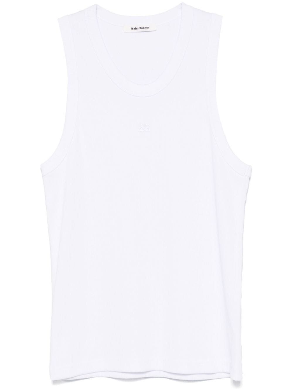 Wales Bonner o1mle0825 Record Tank Top in White Size US S / EU 44-46 / 1 - 1 Thumbnail