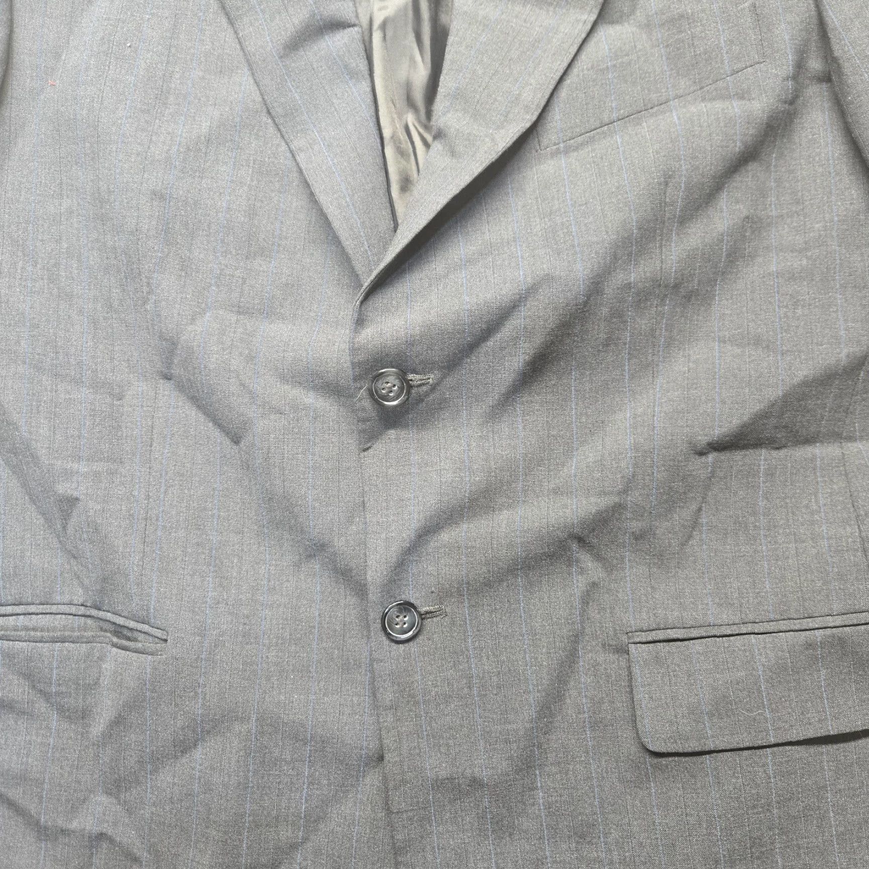 Stafford Stafford Wool Suit Jacket Regular 40L Long Mens Gray Two-Button Notch Notch Lapel Business Coat 40 Mens Size 40R - 6 Thumbnail