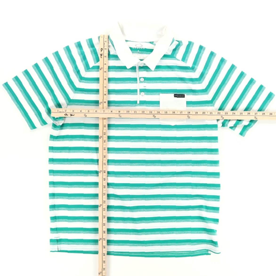 Oakley Oakley Hydrolix Polyester Striped Polo Shirt Green Men's XL Size US XL / EU 56 / 4 - 3 Thumbnail