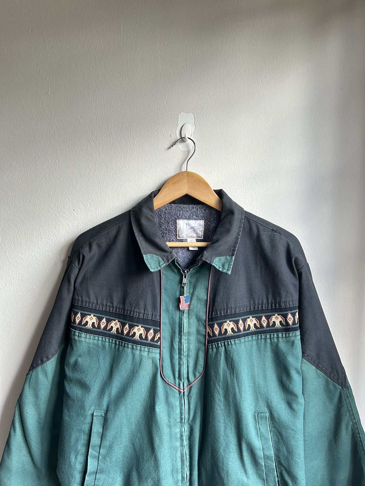 image of Carhartt x Made In USA Vintage Detroid Jacket Aztec in Black, Men's (Size Large)