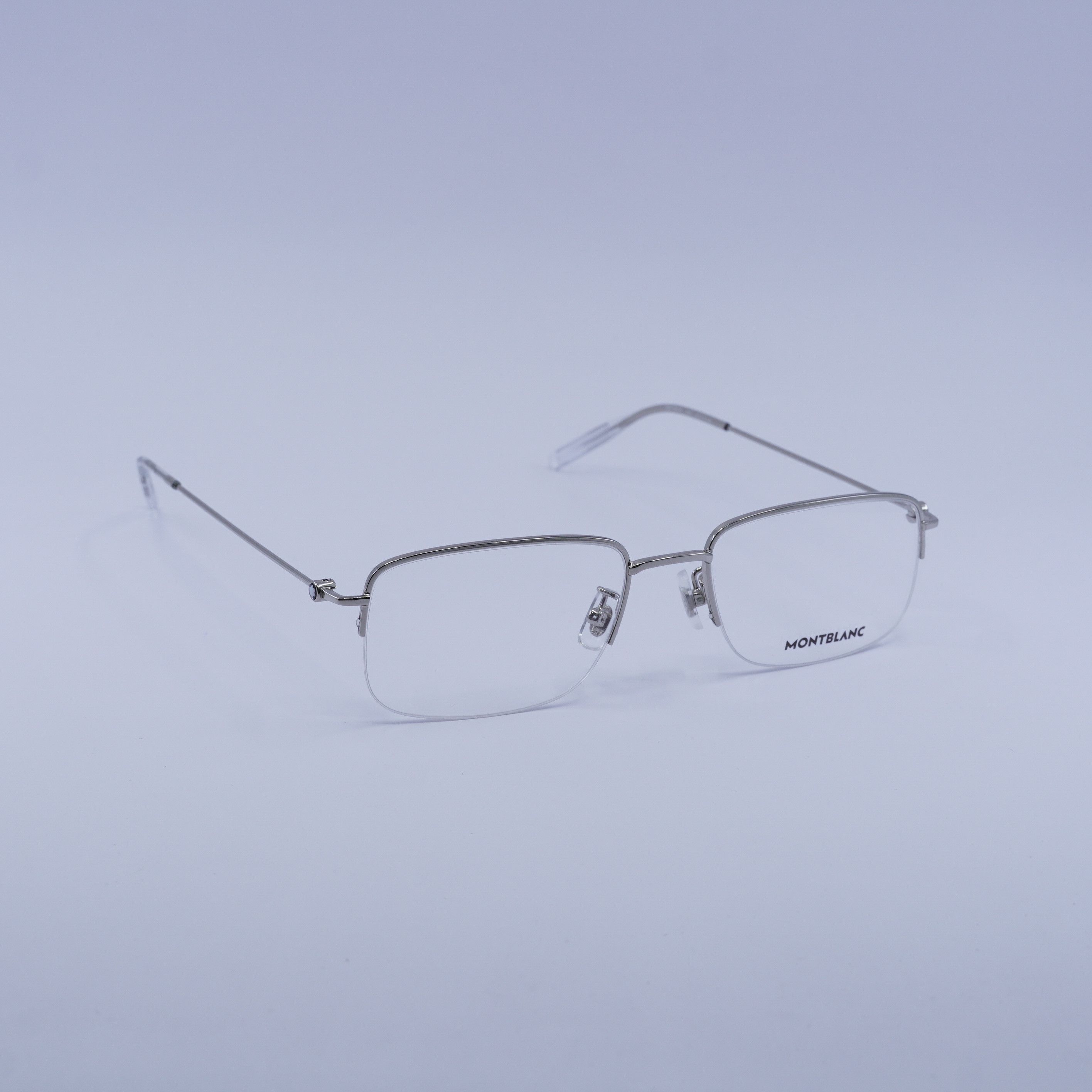 Montblanc Montblanc MB0084OK 003 Eyeglasses Silver 53mm Rectangle Size ONE SIZE - 5 Thumbnail