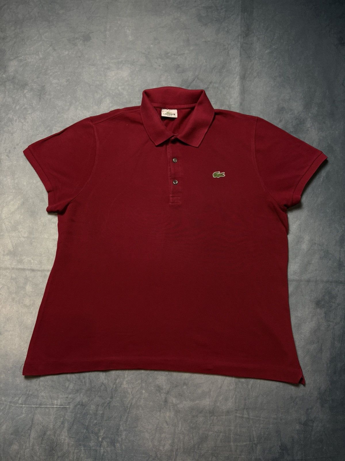 Lacoste × Vintage Lacoste Classic Piqué Polo Burgundy – Size 5 (F010) Size US L / EU 52-54 / 3 - 4 Thumbnail