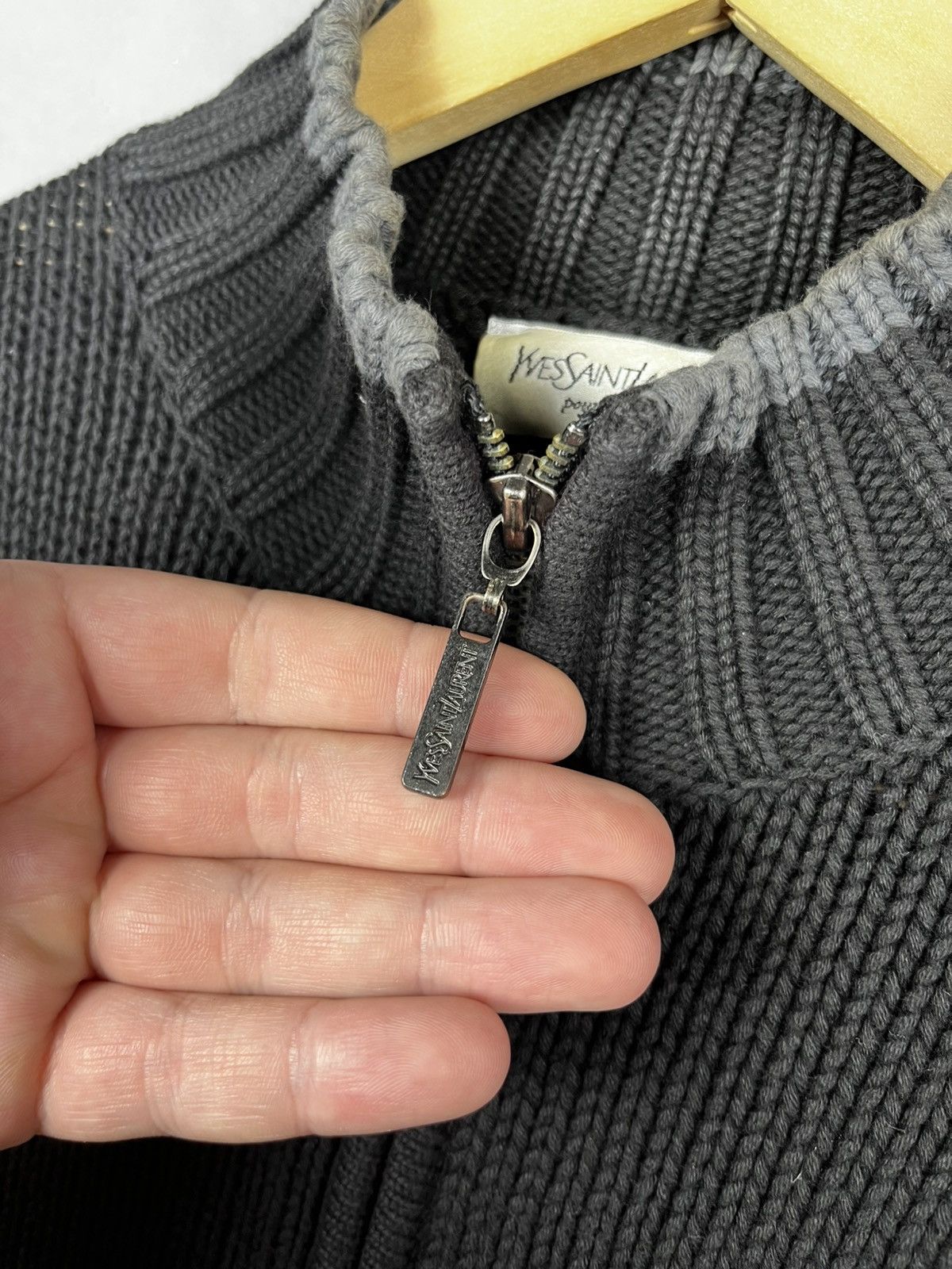 Saint Laurent Paris YSL sweater zip vintage 90s rare Size US M / EU 48-50 / 2 - 4 Thumbnail