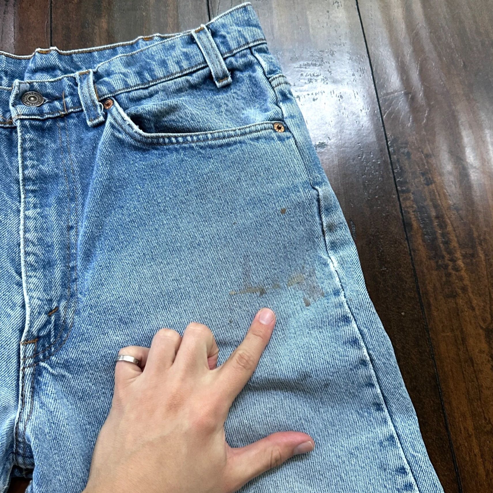 Levi's VINTAGE Levi's 517 Jeans Men Bootcut 34x31 USA Orange Tab Blue Denim 80s 1990s Flare Authentic Leather Patch Mens Bottoms Size US 34 / EU 50 - 5 Thumbnail