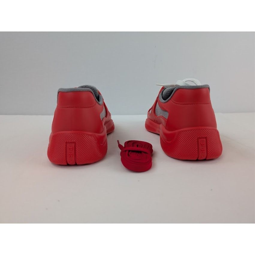 Prada o1rshd1 Calzature Uomo Icon Soft Lace Up Sneaker in Rosso Size US 9 / EU 42 - 12 Thumbnail