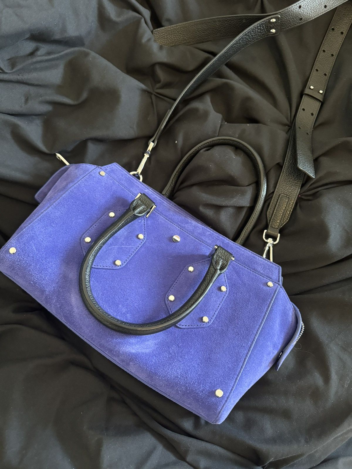 Hugo Boss BOSS Medium Ivy Bag Velvet Purple Size ONE SIZE - 4 Thumbnail