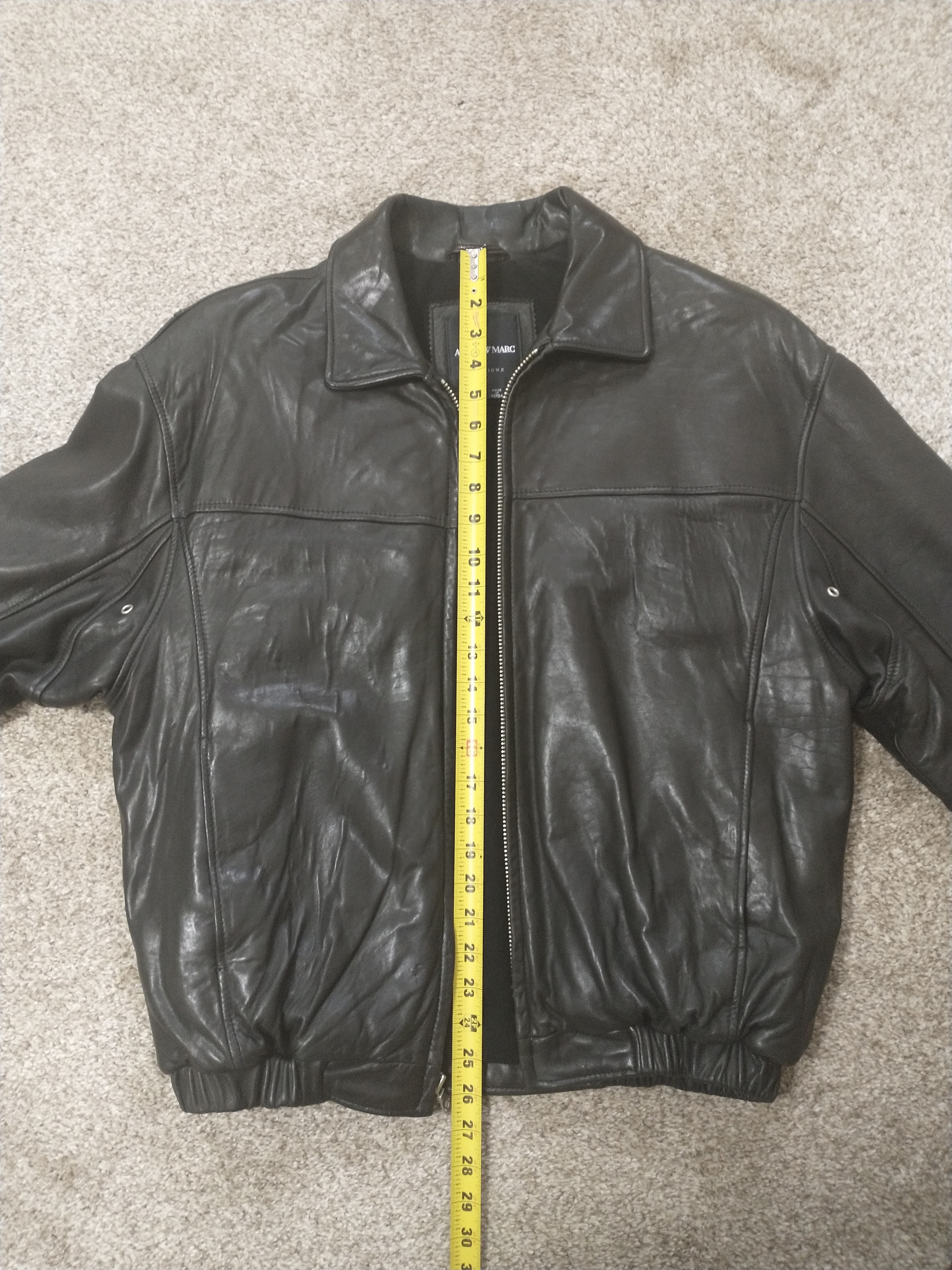 Andrew Marc Andrew Marc Additions 44R Black Leather Bomber Jacket Size US L / EU 52-54 / 3 - 5 Thumbnail