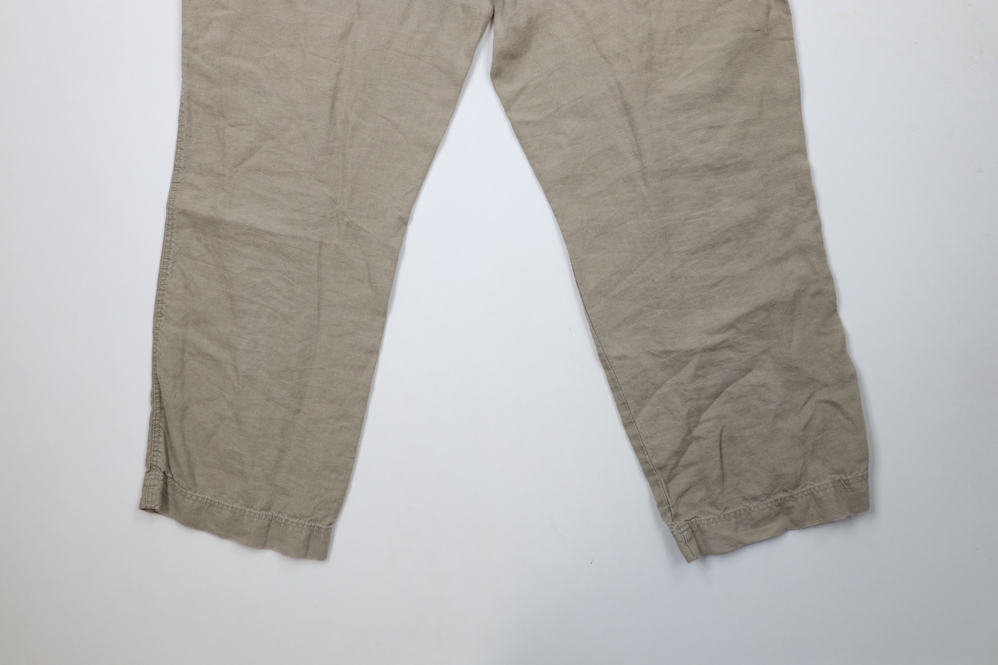 Vintage Vintage 90s Streetwear Linen Wide Leg Chino Pants Beige Size US 36 / EU 52 - 11 Thumbnail