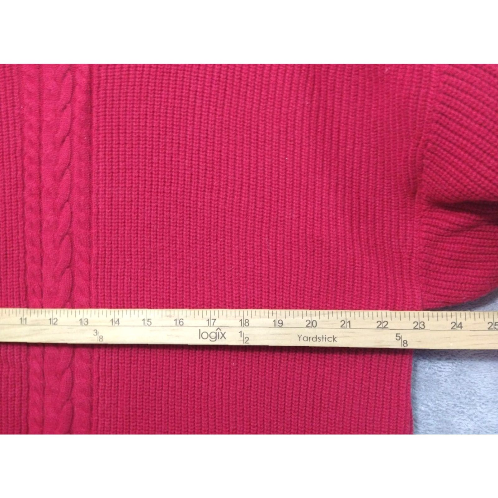 Talbots Talbots Sweater Womens 2X Red Pullover Crew-Neck Cable Knit Wool Blend Casual Dress Size XXL / US 16-18 / IT 52-54 - 4 Thumbnail