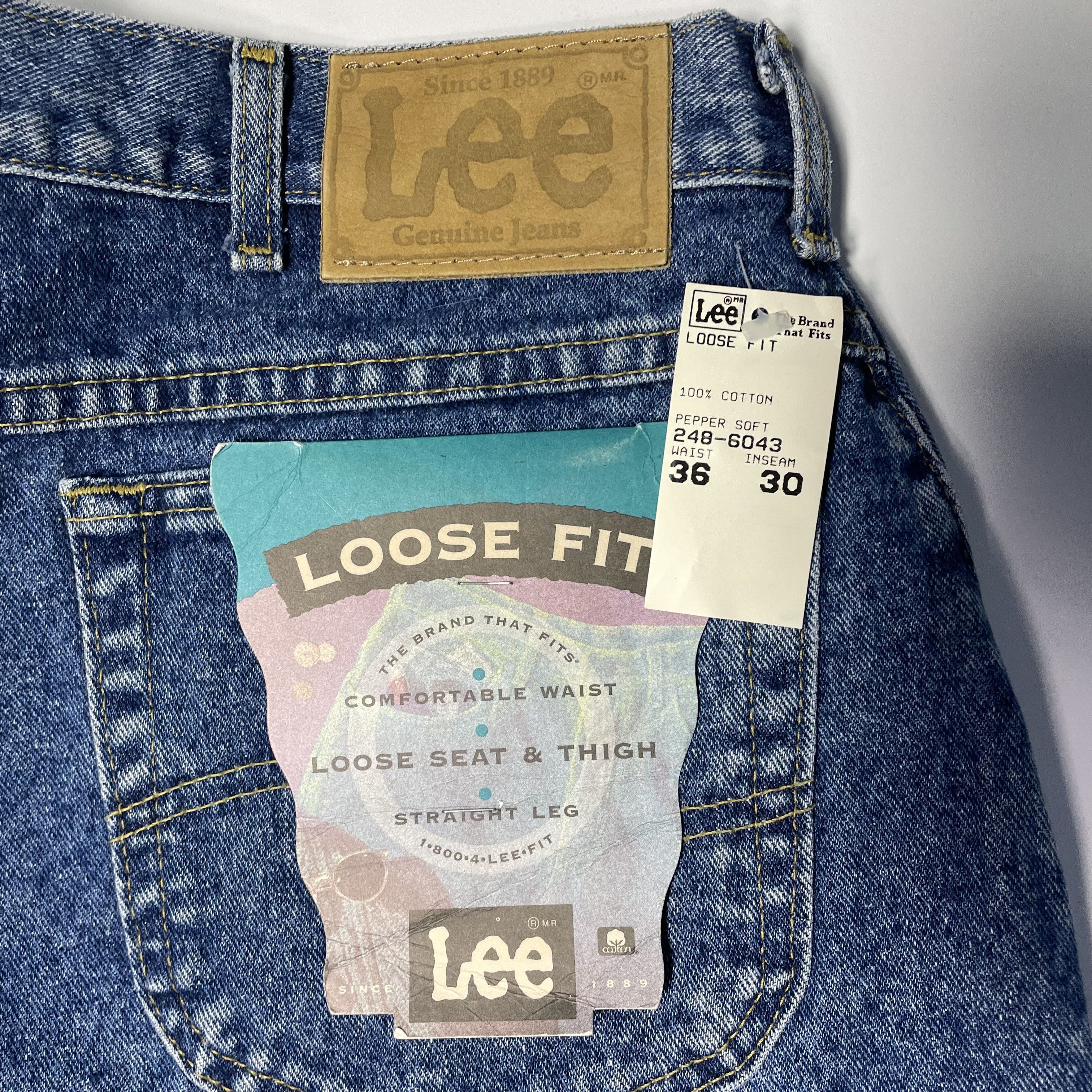 Lee × Vintage Vintage 90s Wide Leg Lee Blue Denim NWT! Size US 36 / EU 52 - 3 Thumbnail