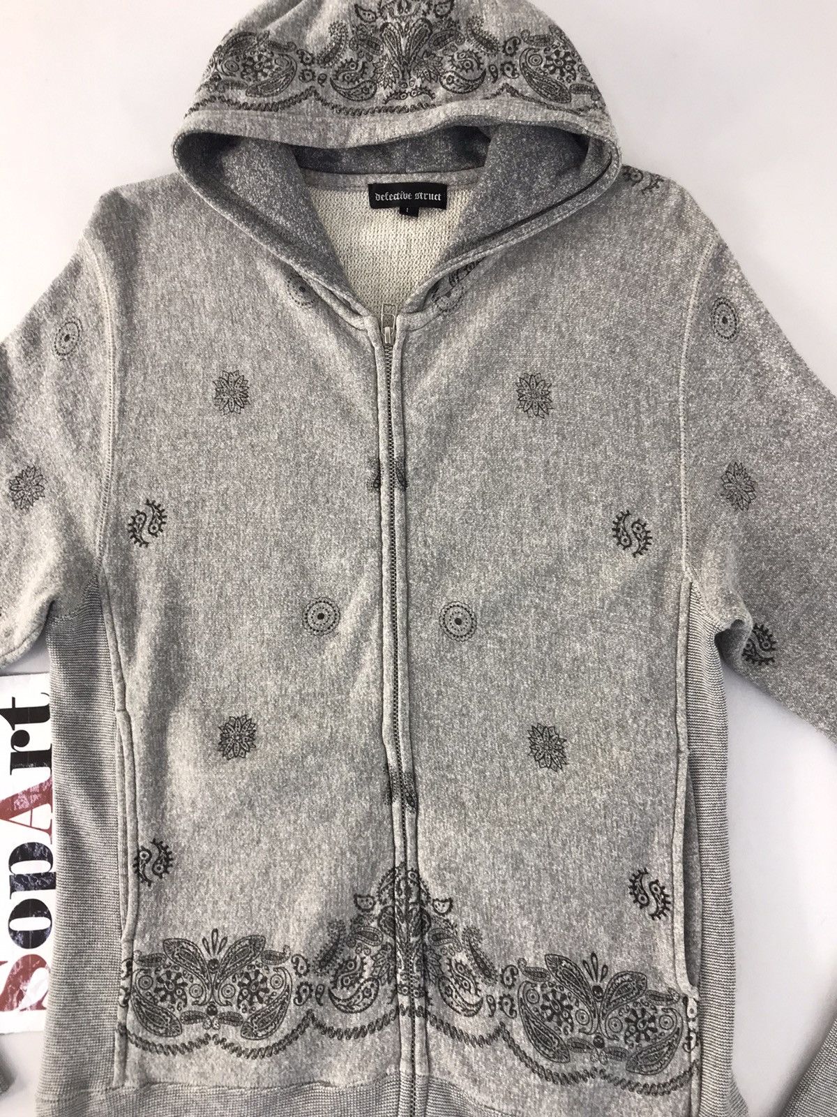 Japanese Brand Vtg Sweater Defectibe Struct Hoodie Paisley Art Zipper Style Size US S / EU 44-46 / 1 - 3 Thumbnail