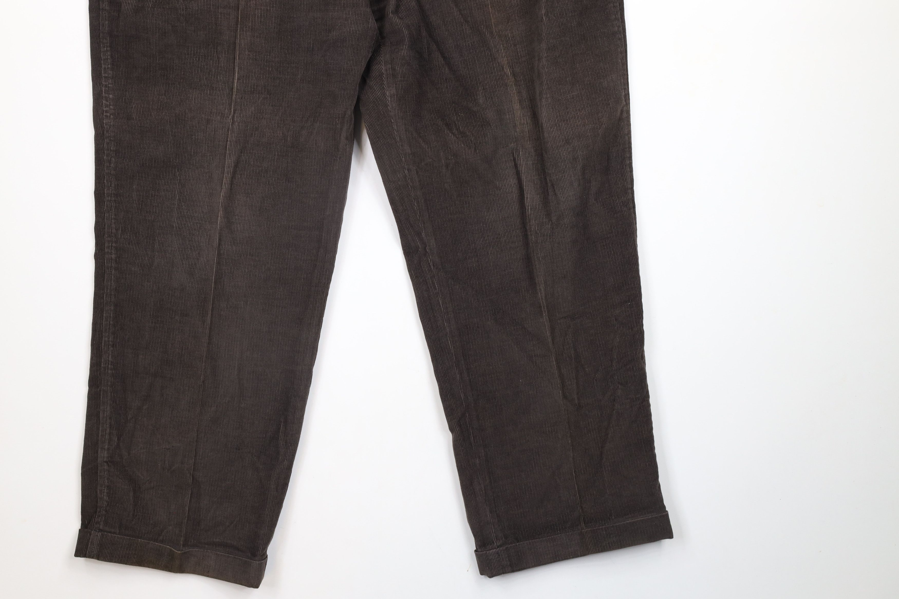 Lands' End × Vintage Vintage 90s Lands End Cuffed Wide Leg Corduroy Pants USA Size US 38 / EU 54 - 4 Thumbnail