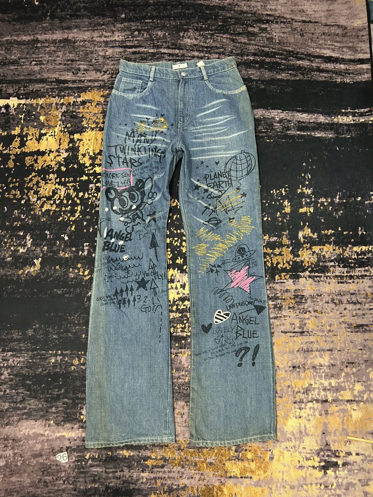 Angel Blue Vintage Angel Blue Claw Mark Faded Flare Jeans Size US 28 / EU 44 - 1 Thumbnail