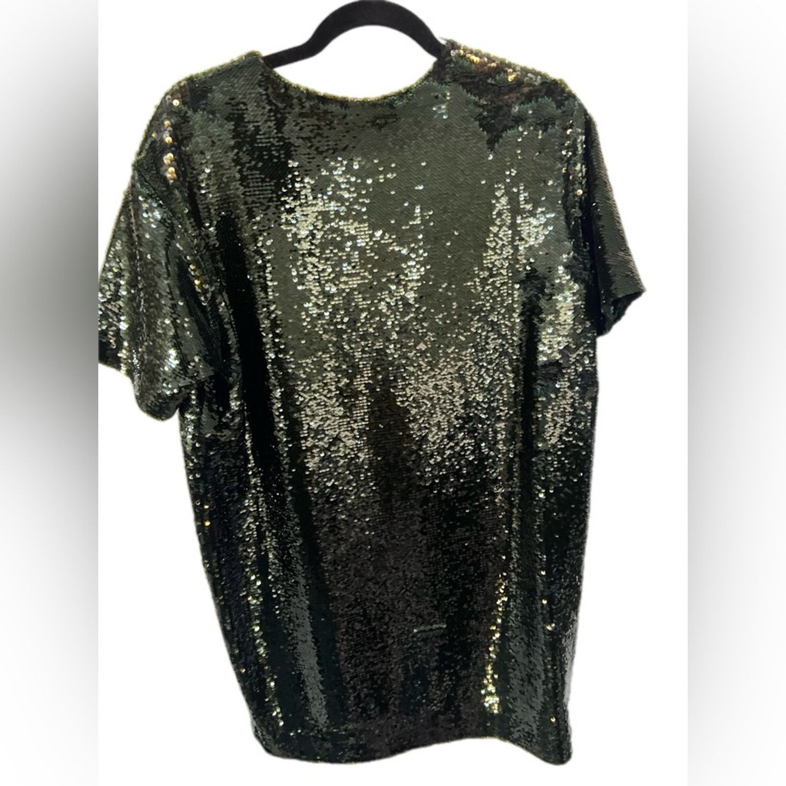 Frankie Shop The Frankie Shop Riley sequin mini tee dress Olive Small NWT Size S / US 4 / IT 40 - 4 Thumbnail