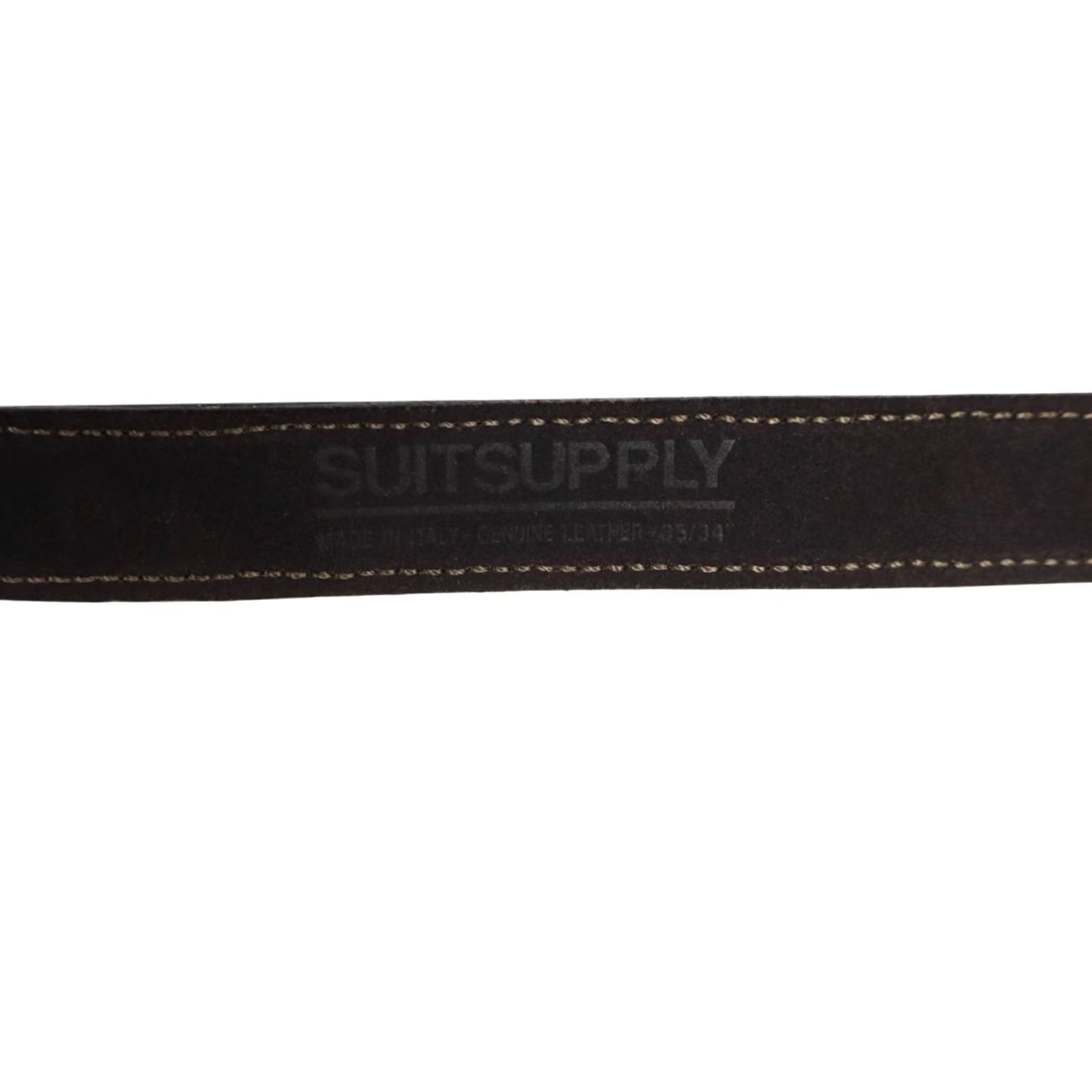 Suitsupply Suitsupply Belt Men's 85/34 Suede Leather Round Double Buckle Brown Belt Size ONE SIZE - 5 Thumbnail