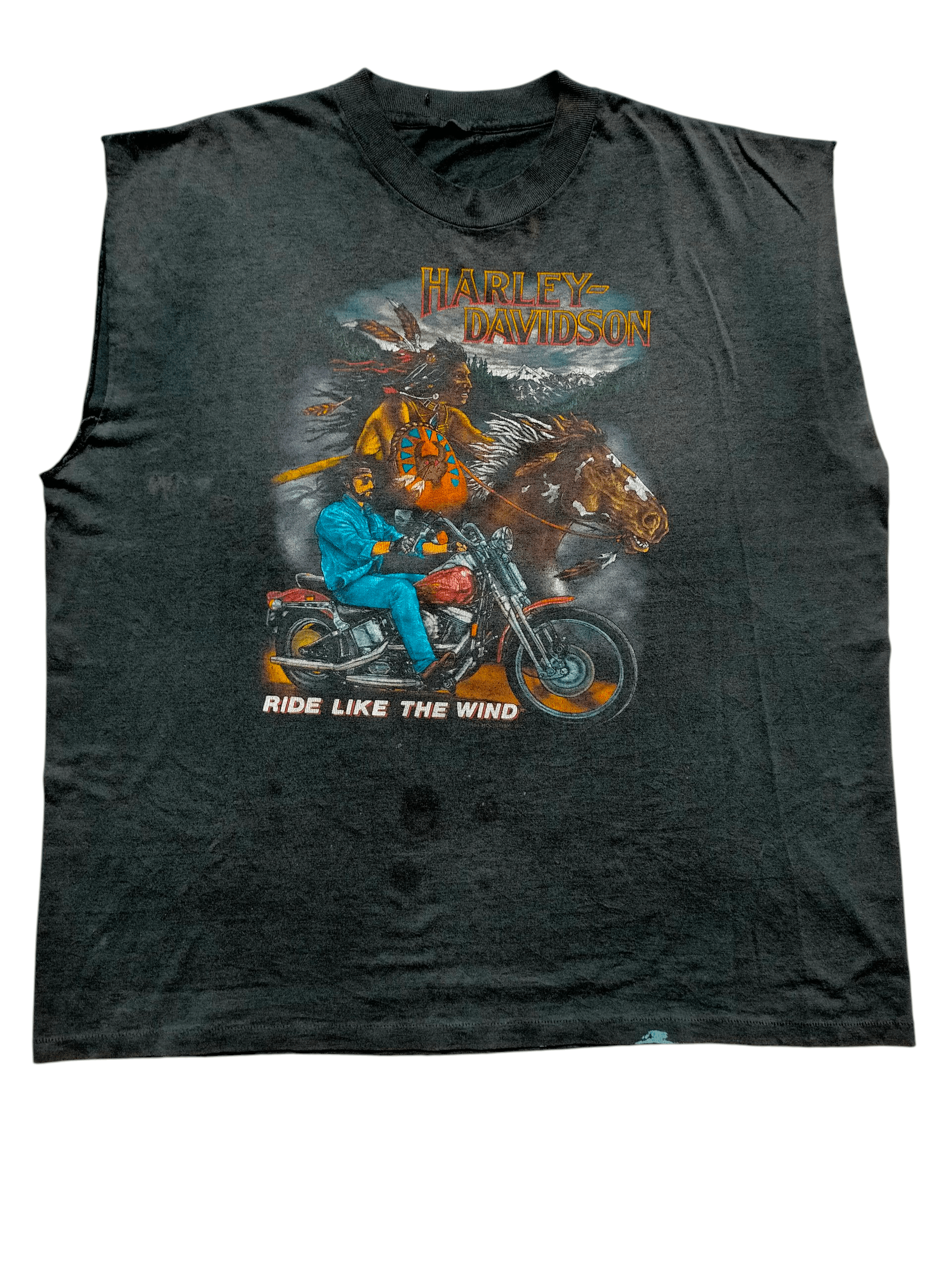Harley Davidson Vintage Harley Davidson Ride the wind single stich tee Size US XXL / EU 58 / 5 - 1 Thumbnail