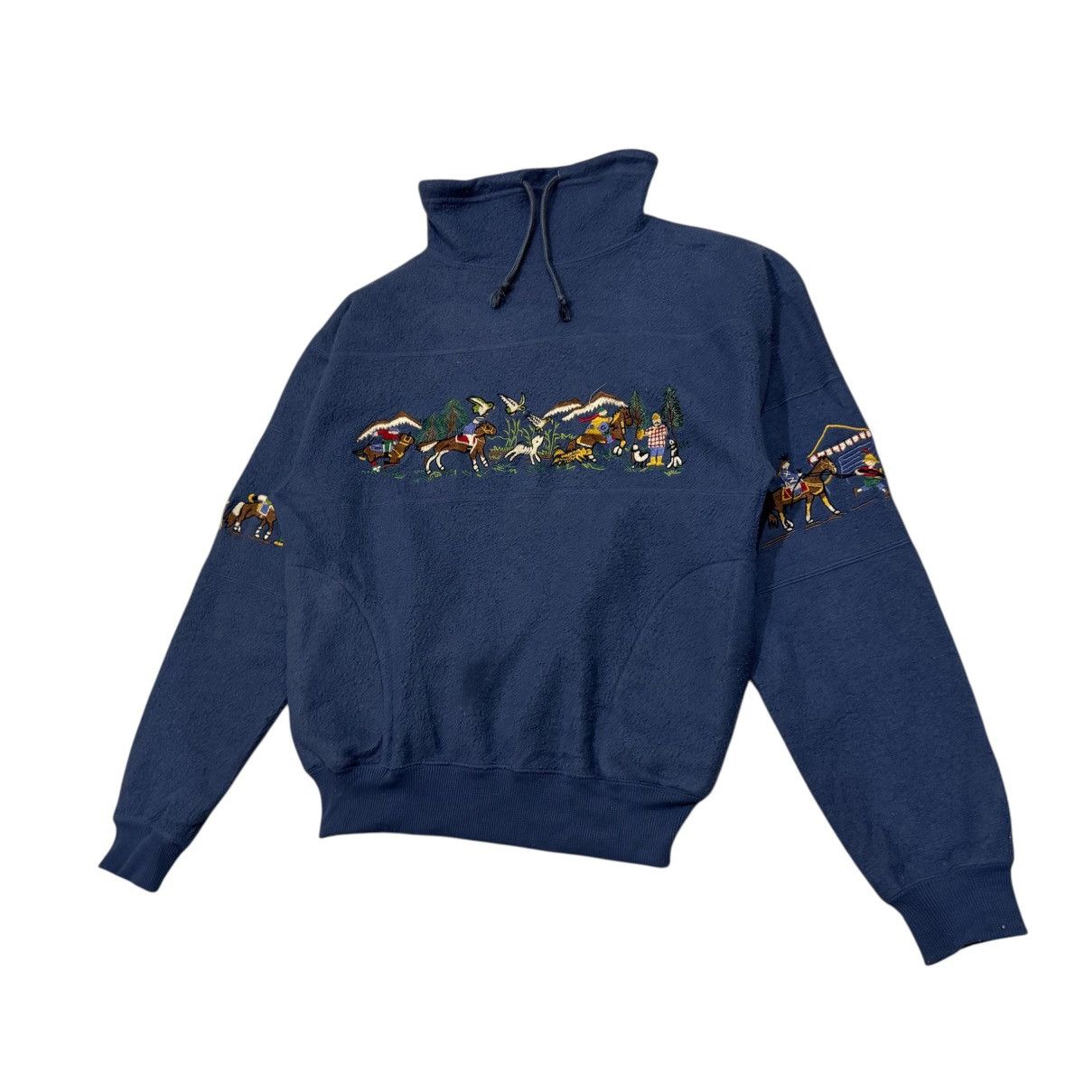 Vintage Vintage 90s Cooktown Equestrian Fleece Pullover Sweatshirt Size US M / EU 48-50 / 2 - 2 Thumbnail