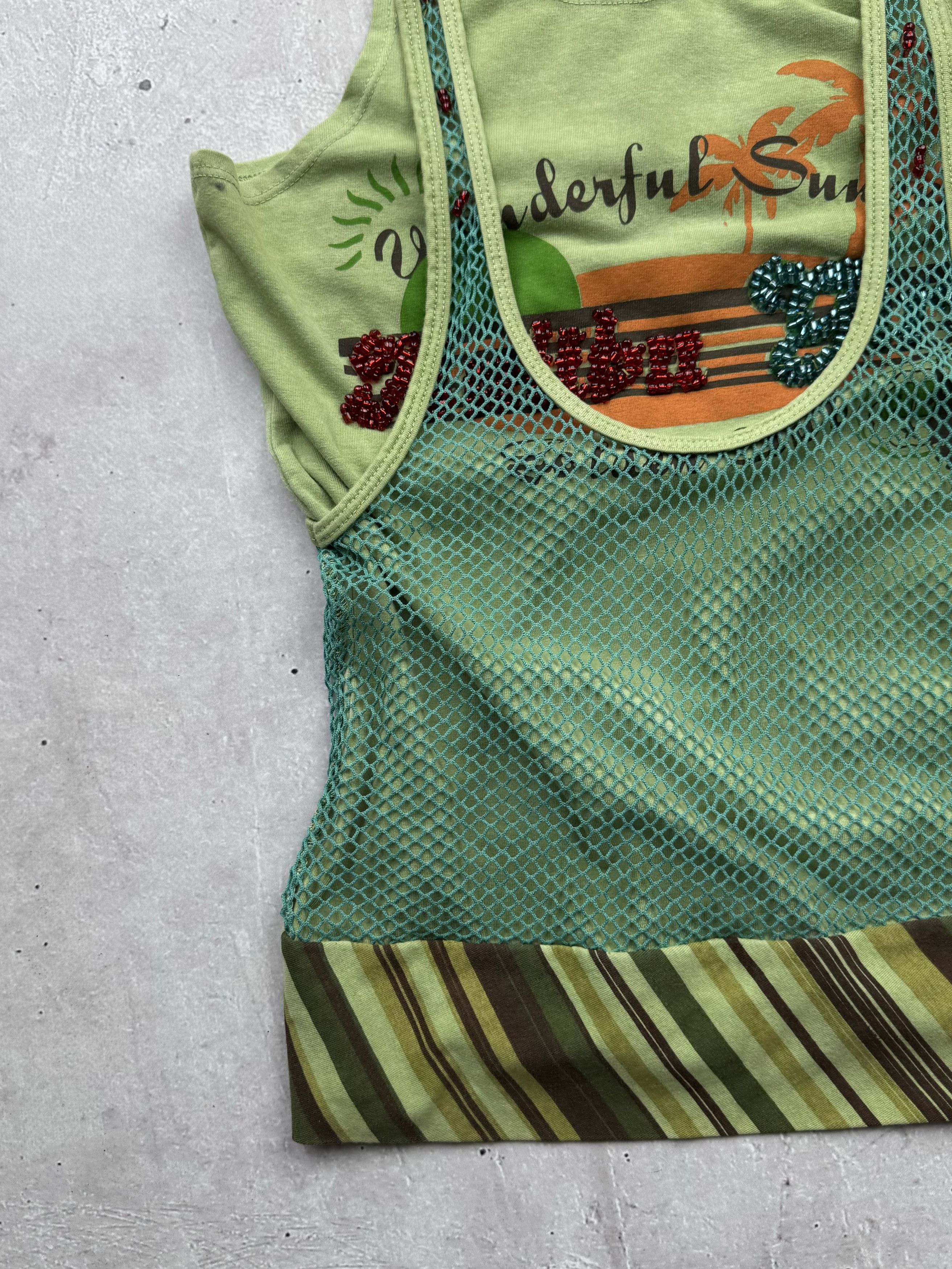 Other Vintage Amazing Mesh Double Tank Top Size S / US 4 / IT 40 - 2 Thumbnail