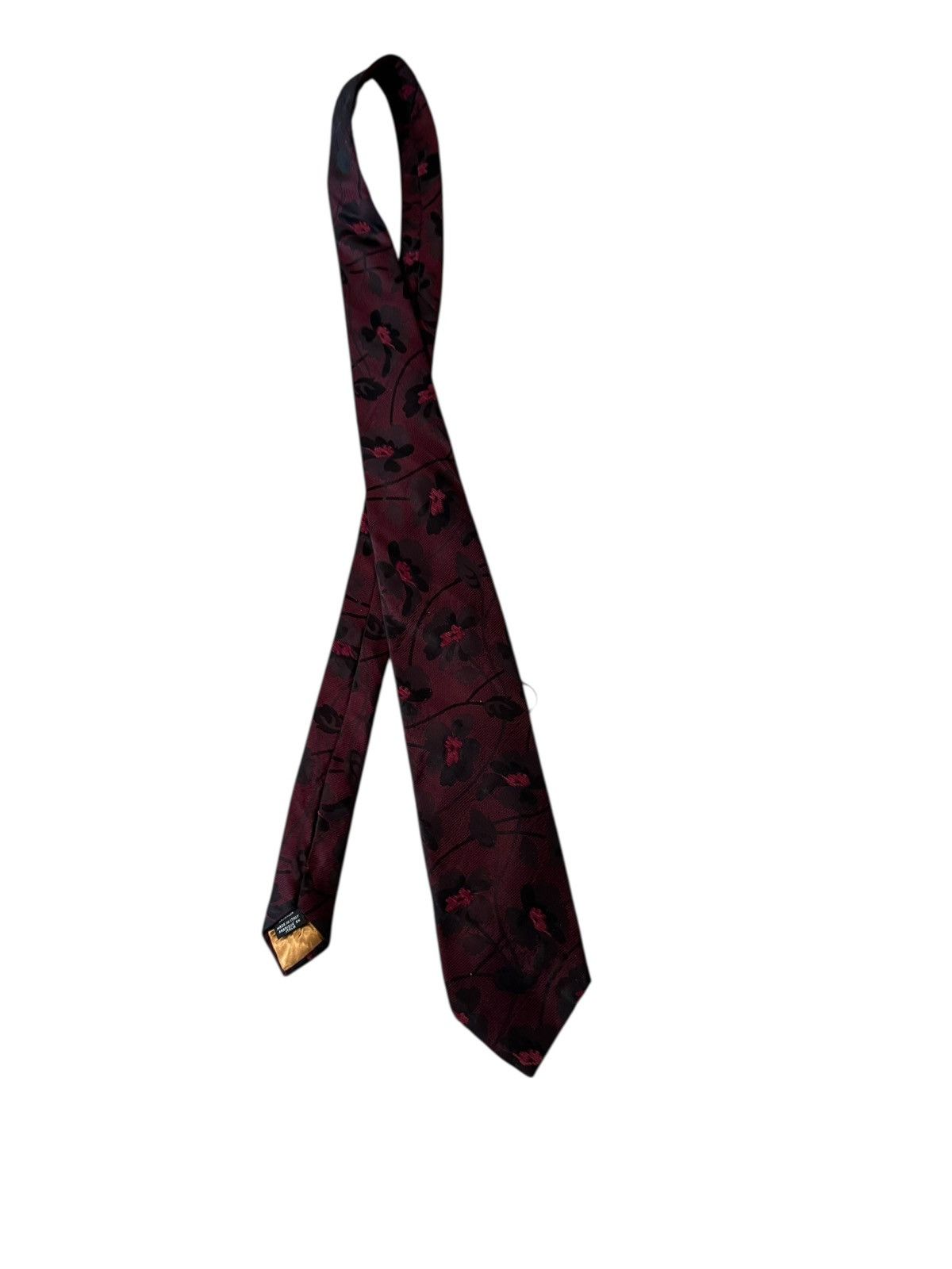 Kenzo Kenzo floral burgundy silk tie Size 34 - 7 Thumbnail