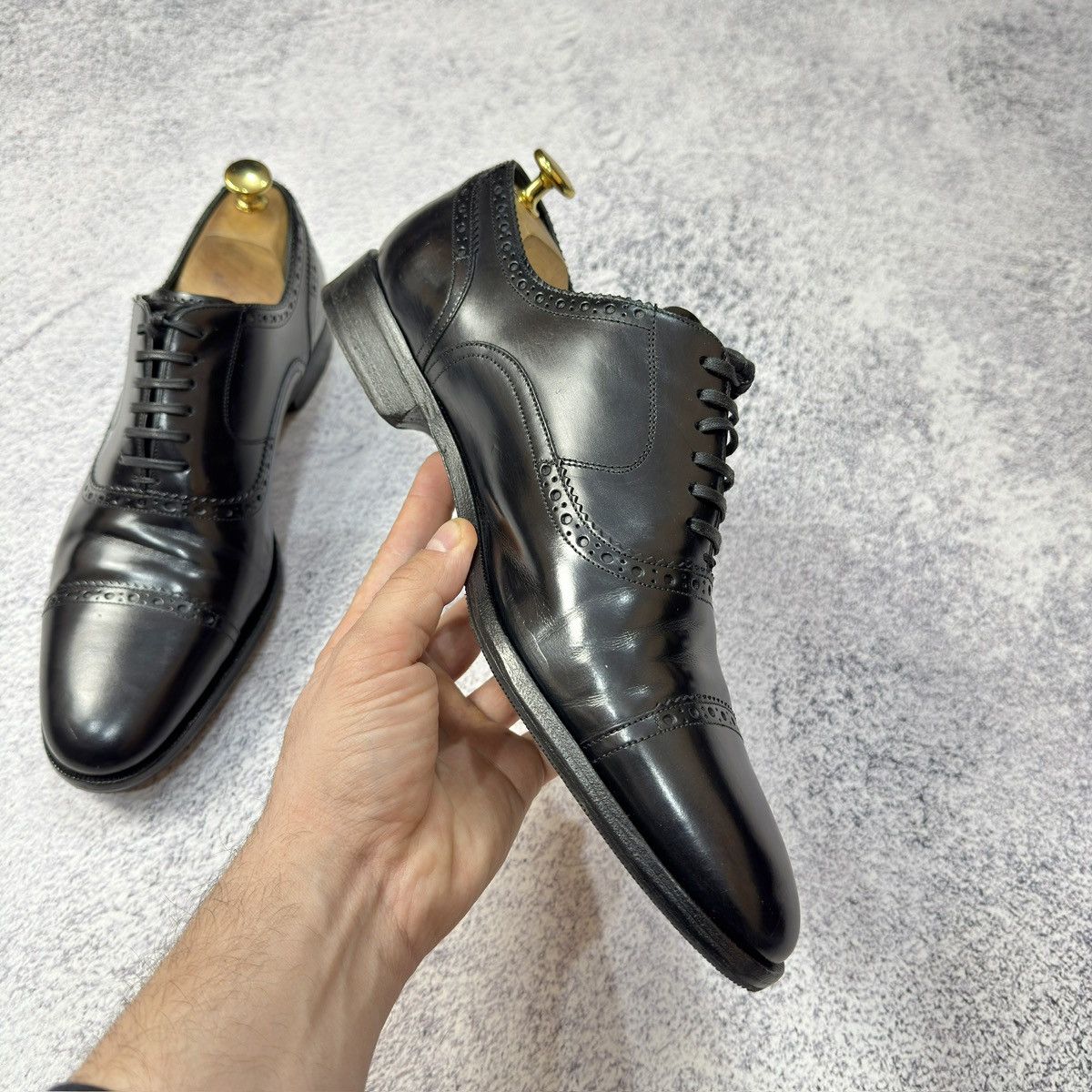Dolce & Gabbana × Handmade D&G Mens Black Oxfords Brogues US9.5 UK8.5 EU42.5 27.5cm Size US 9.5 / EU 42-43 - 7 Thumbnail