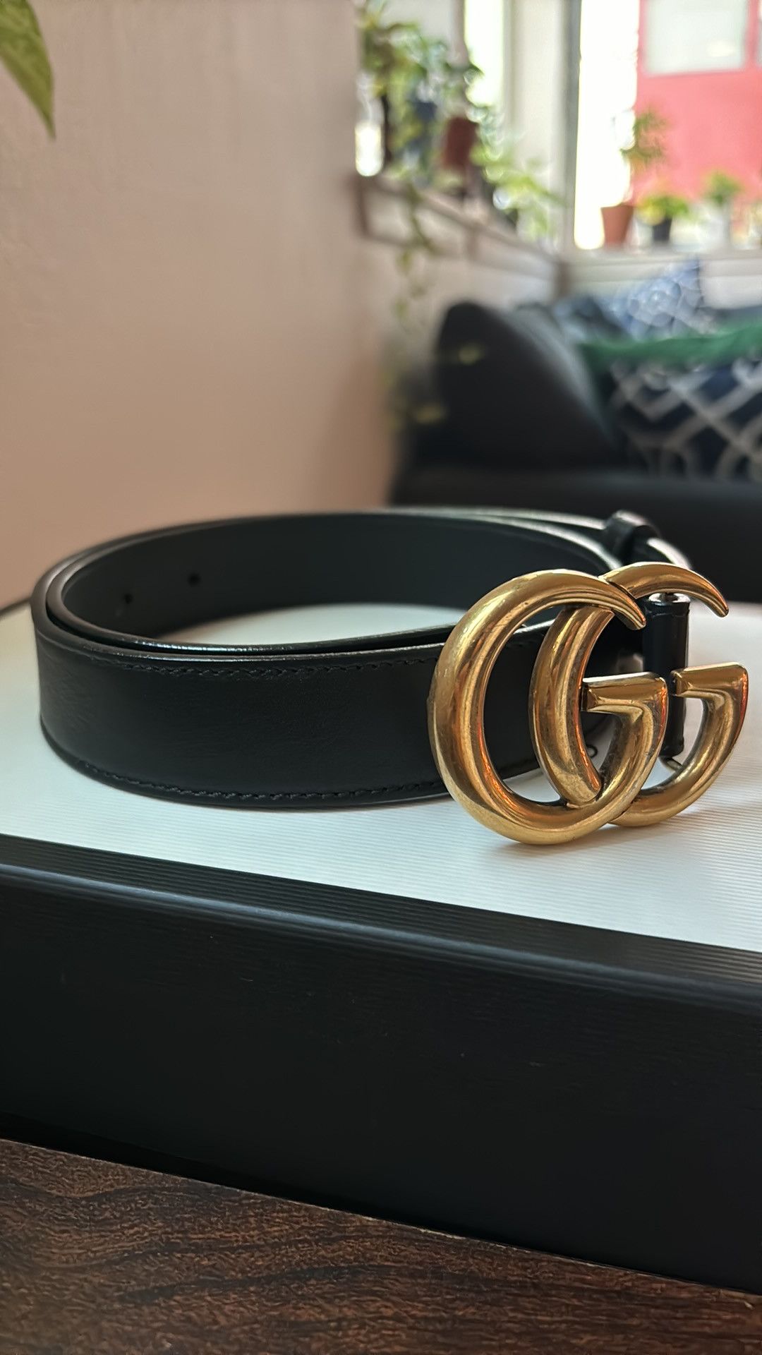 Gucci GG marmont belt with gold hardware size 75 Size ONE SIZE - 2 Thumbnail