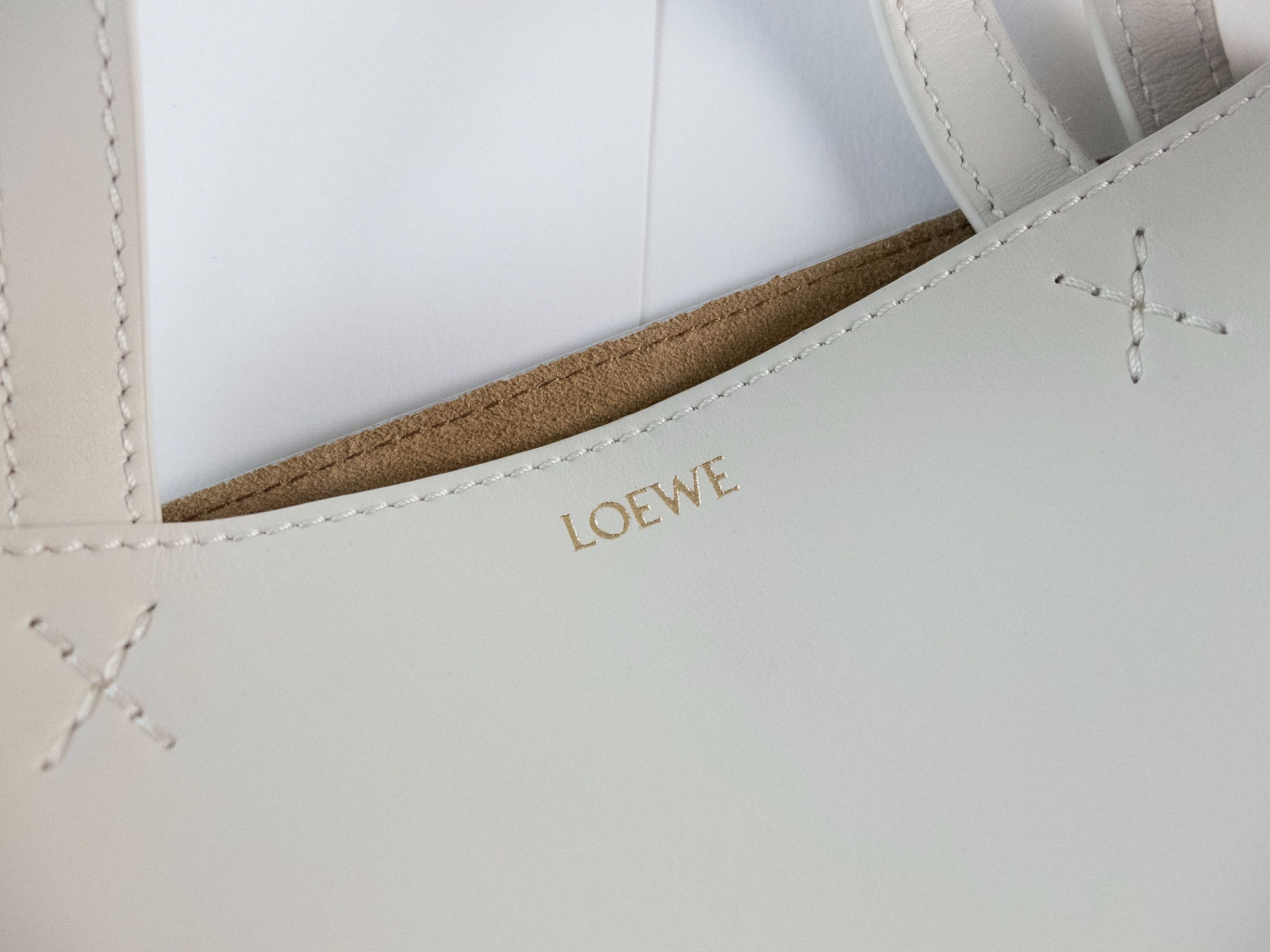 Loewe LOEWE Puzzle Fold Mini beige & white leather tote bag NWT Size ONE SIZE - 7 Thumbnail