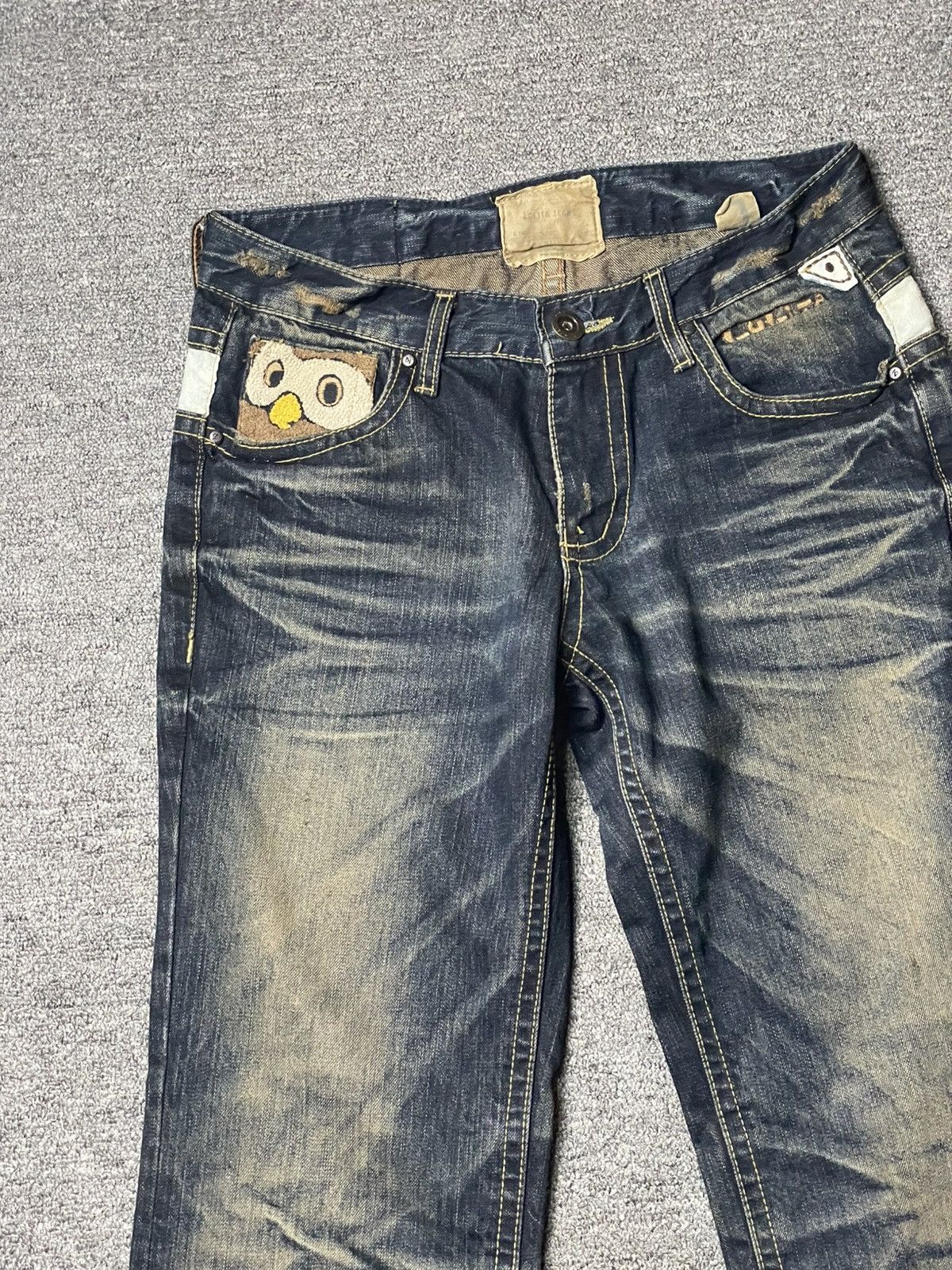 Japanese Brand × Vintage LOLITA JEANS Owl Rusty Blue Distressed Denim (92) Size US 32 / EU 48 - 11 Thumbnail