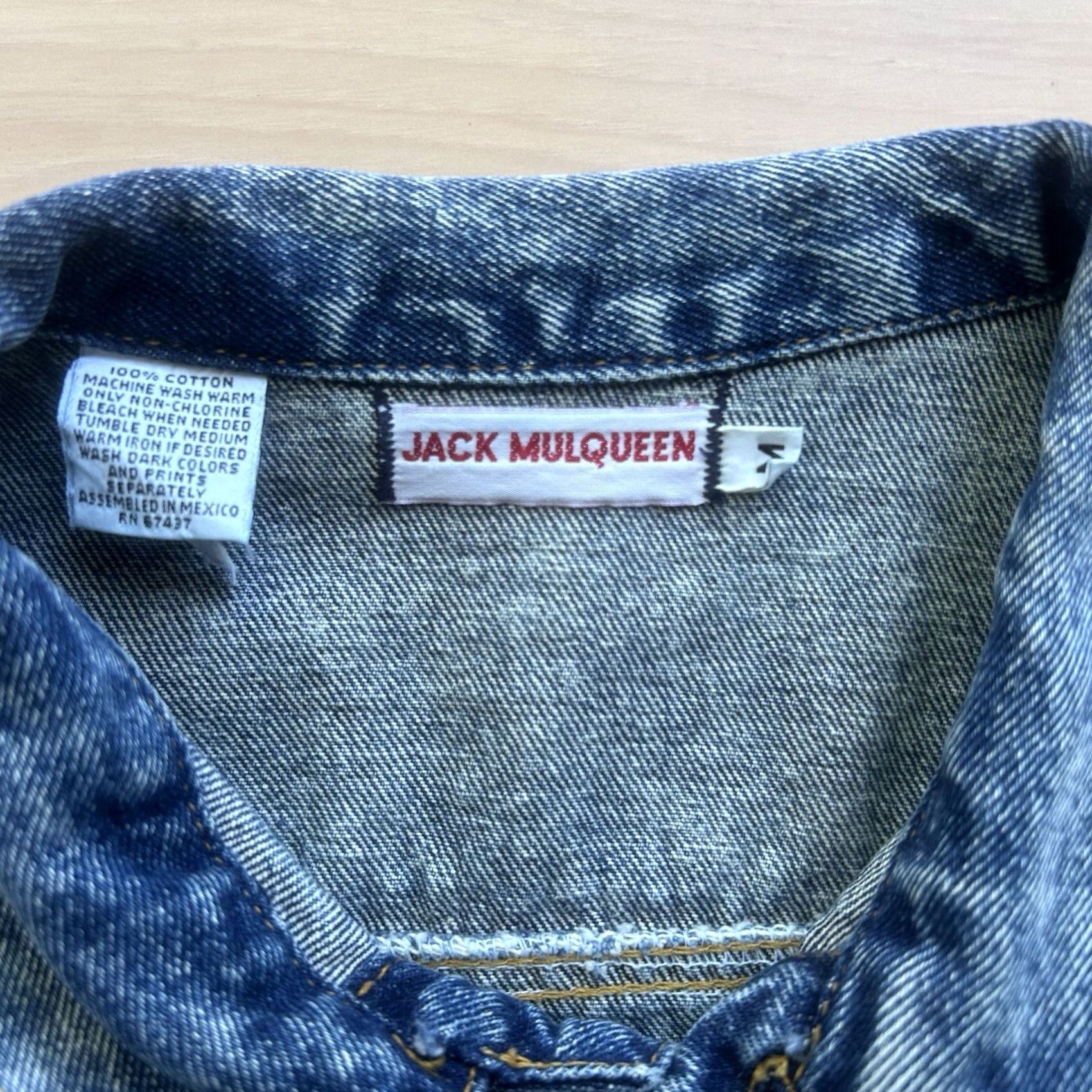 Denime VINTAGE Jack Mulqueen Denim Blue Jean Jacket Cropped Women’s Medium Size 32" / US 10 / IT 46 - 4 Thumbnail