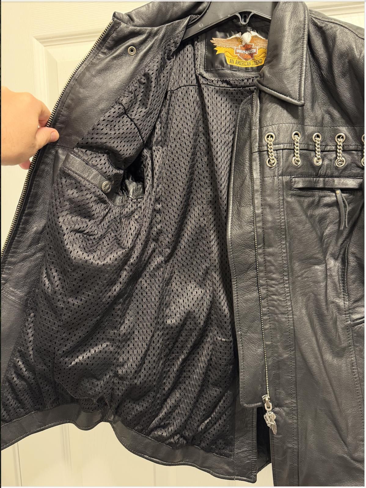 Harley Davidson Harley-Davidson Genuine Leather Chain Detail Jacket S Size S / US 4 / IT 40 - 2 Thumbnail