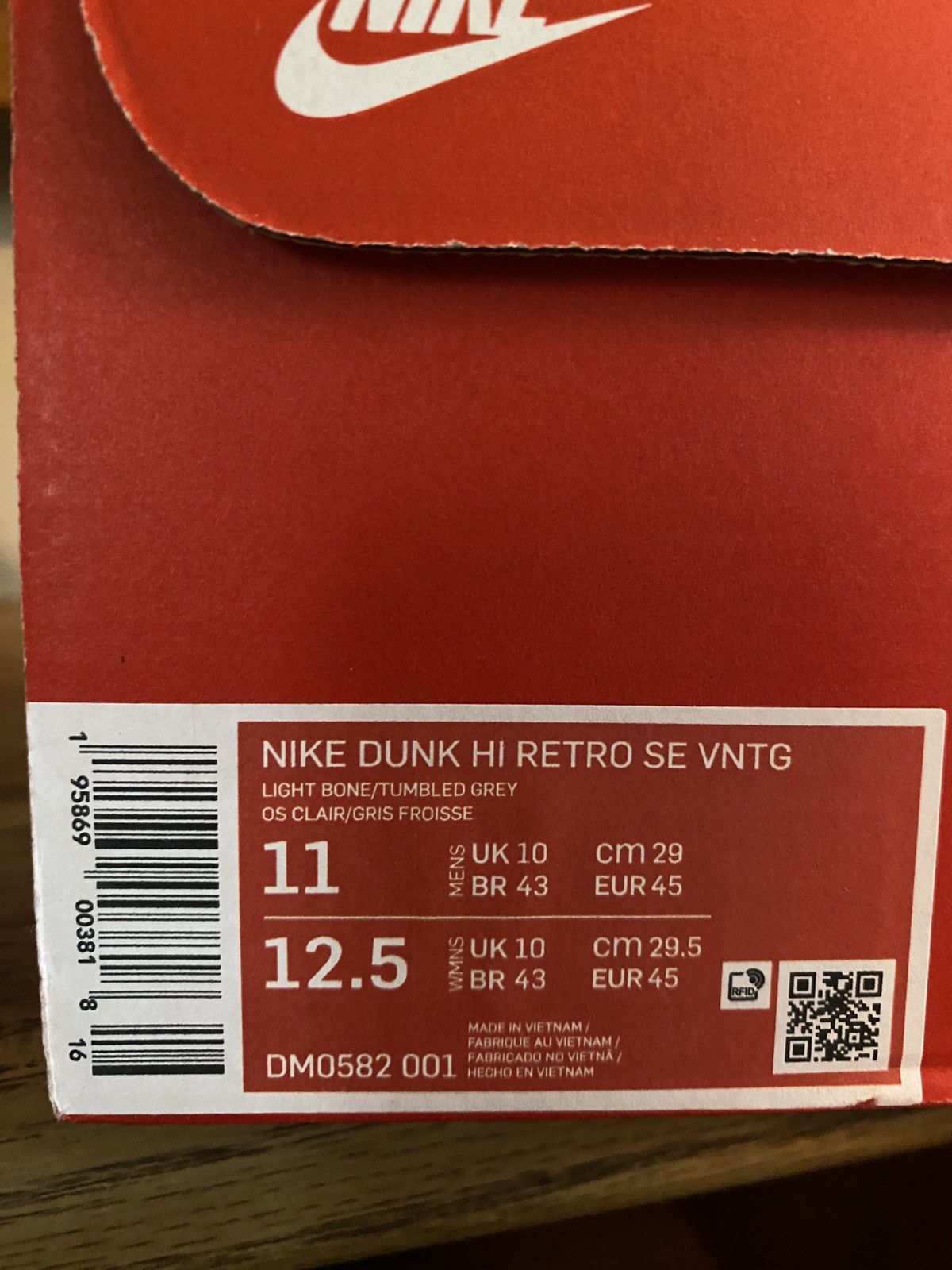 Nike Nike dunk high Retro SE vintage light bone/tumbled grey Size US 11 / EU 44 - 7 Thumbnail