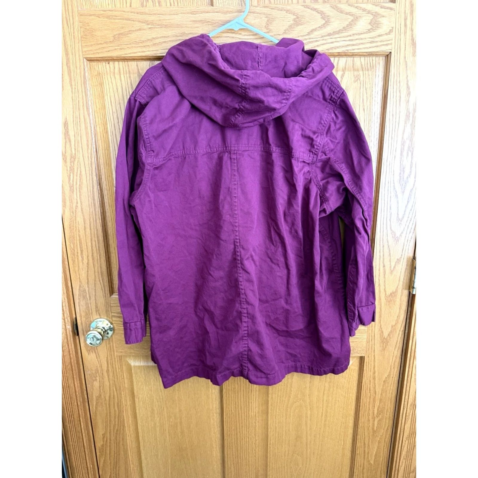 Vintage VINTAGE Woman Within Jacket Womens 2X PLUS Fuchsia Button Up Hooded Pockets Size XXL / US 16-18 / IT 52-54 - 2 Thumbnail
