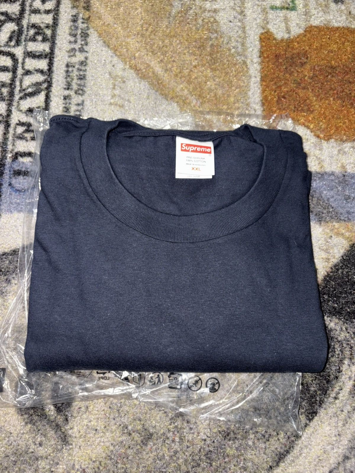 Supreme Supreme Tape Tee Navy | Grailed