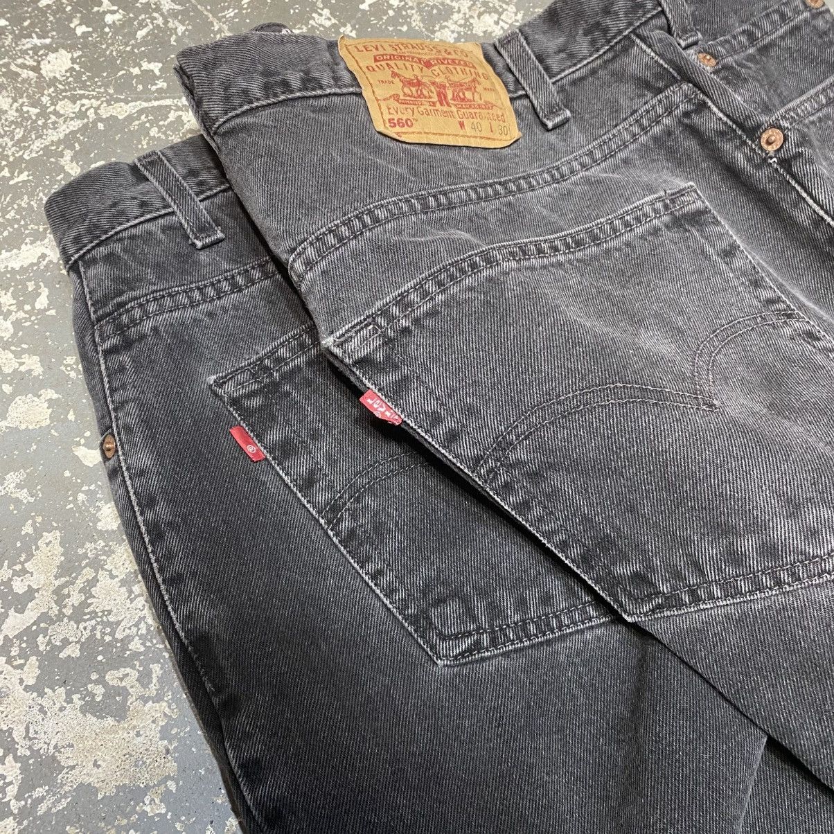 Japanese Brand × Levi's × Vintage Vintage Levi’s 560 Error Double Tab Pocket Black Jeans 90s Size US 38 / EU 54 - 11 Thumbnail