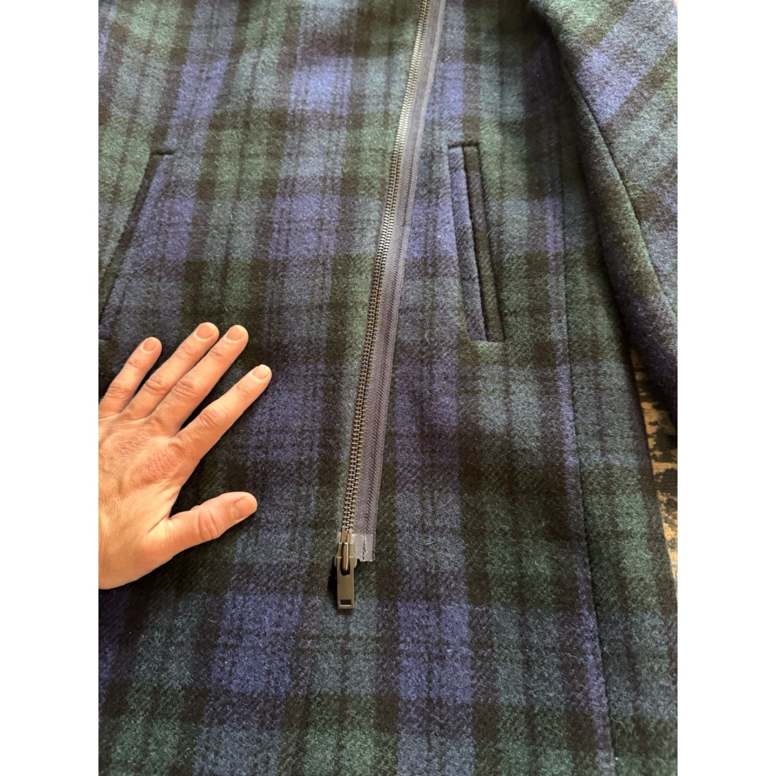 J.Crew VINTAGE J. Crew Coat Dark Green Tartan Black Watch Plaid Wool Overcoat Petite Women’s 0P Size XS / US 0-2 / IT 36-38 - 3 Thumbnail