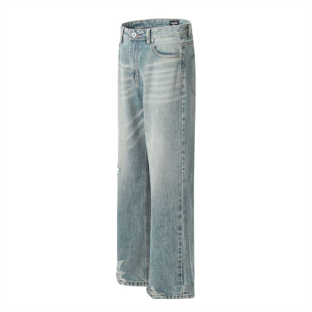 Japanese Brand × Vintage Men's punk distressed loose wide-leg ripped washed jeans Size US 32 / EU 48 - 2 Thumbnail