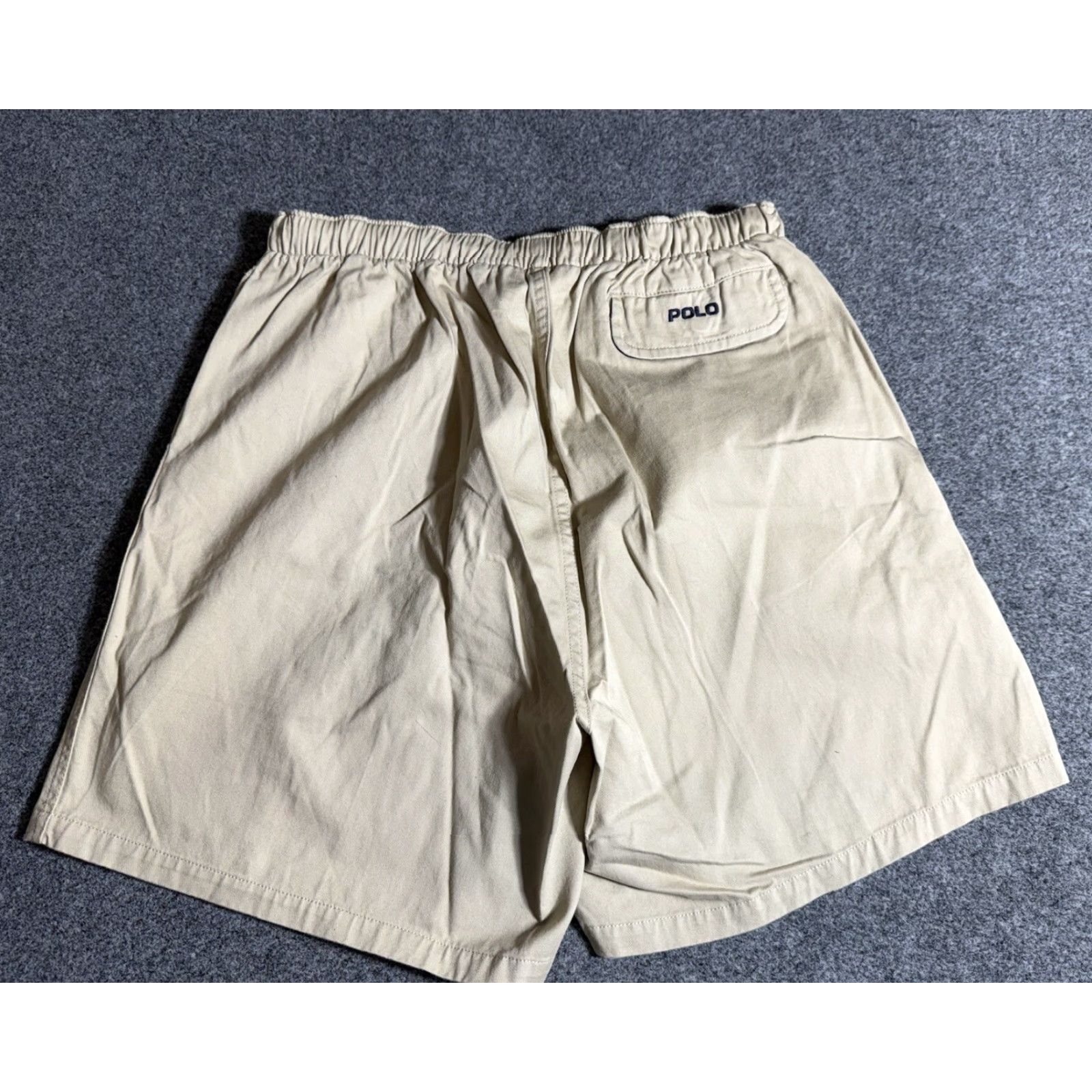Polo Ralph Lauren VINTAGE 90s/Y2K Polo Ralph Lauren Shorts Khaki Beige Drawstring Pull On Mens L Chino Polo Ralph Lauren Size 36" / US 14 / IT 50 - 2 Thumbnail