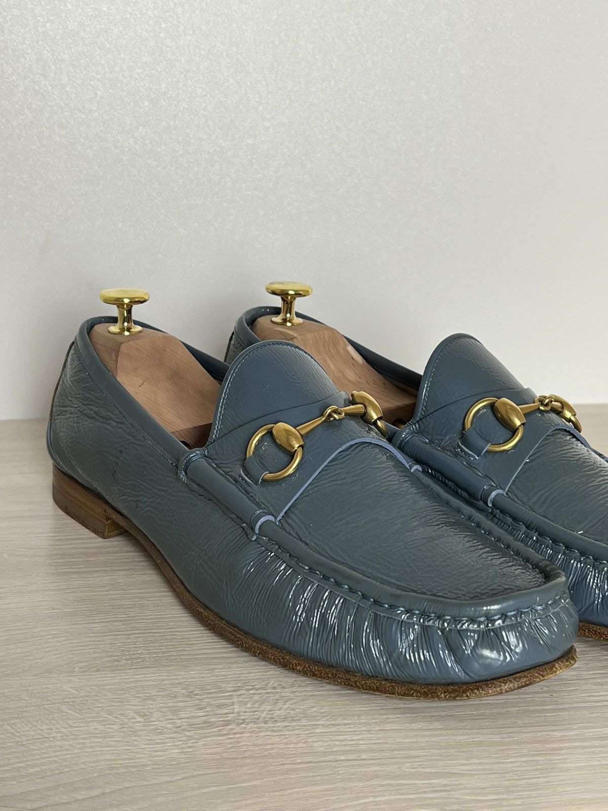 Gucci Teal Patent Leather Horsebit Loafers Size US 9 / EU 42 - 6 Thumbnail