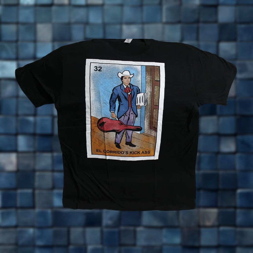 Vintage ALSTYLE EL CORRIDO'S KICK ASS T-SHIRT LOTERIA MEXICAN MEXICO CHICANO T-SHIRT 32 LOTTERY NUMBER BLACK SHORT SLEEVE GRAPHIC TEE MEN XL Size US XL / EU 56 / 4 - 1 Thumbnail