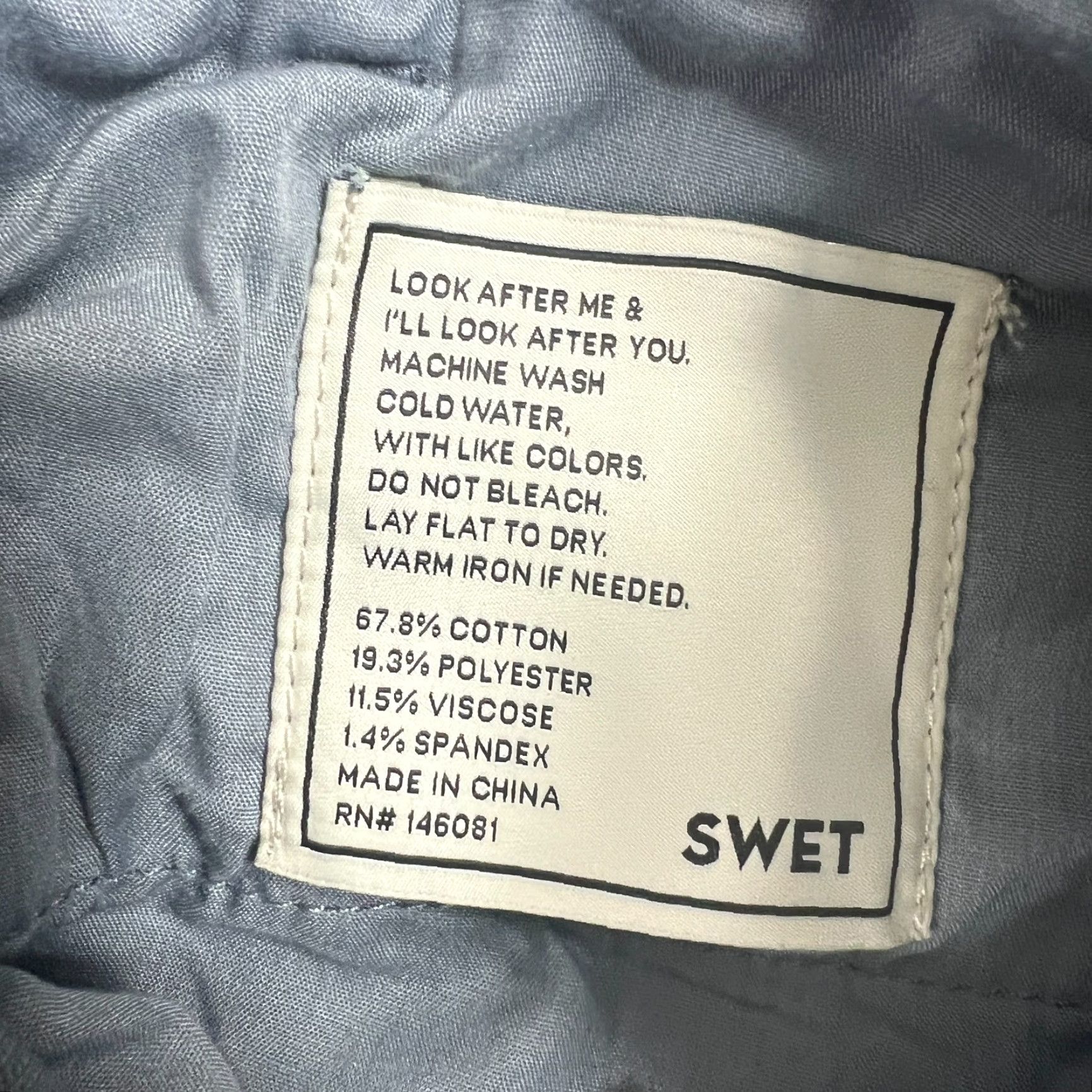 Vintage Swet Tailor Pants Mens 33x32 Chino Slim Fit Stretch Casual Button Logo 5-Pocket Design Gray Cotton Spandex Knit Tapered Flat Front Zip Size US 33 - 6 Thumbnail