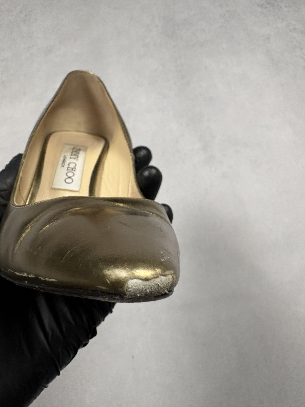 Jimmy Choo Jimmy Choo Gold Metallic Leather Pumps Rare Heels Luxury Size US 8.5 / IT 38.5 - 5 Thumbnail