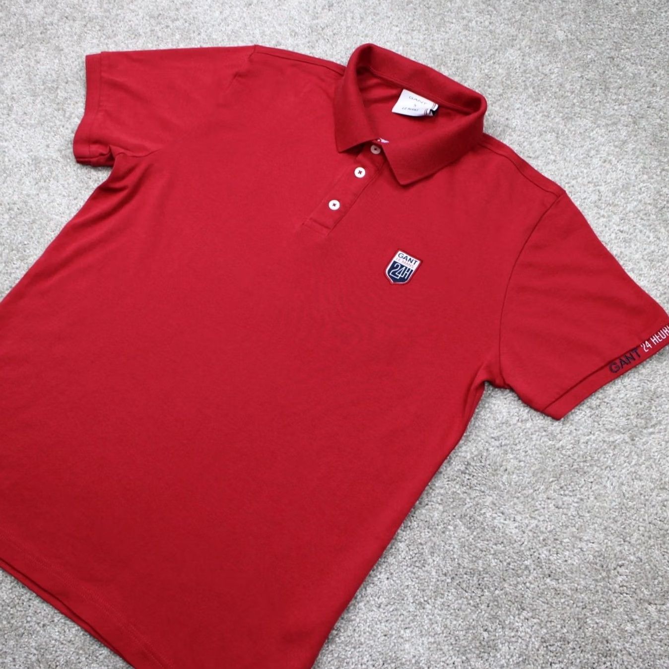Gant GANT x LeMans Polo Shirt Mens XL Red Cotton Stretch Short Sleeve Pullover Polo Shirt Size US XL / EU 56 / 4 - 3 Thumbnail