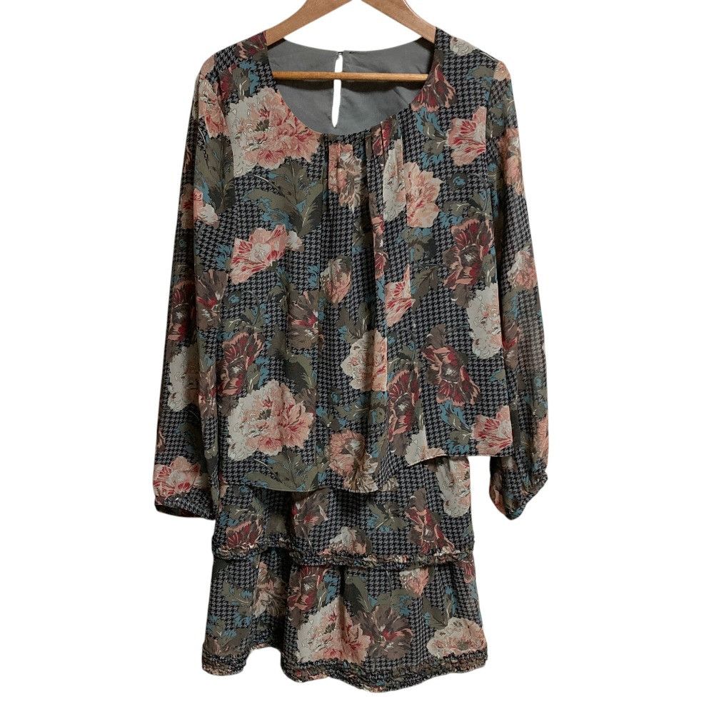 Other Other INGEBORG Houndstooth Flower Print Dress Textile Dresses A2264FBY351 DUTY FREE for USA Size ONE SIZE - 1 Thumbnail