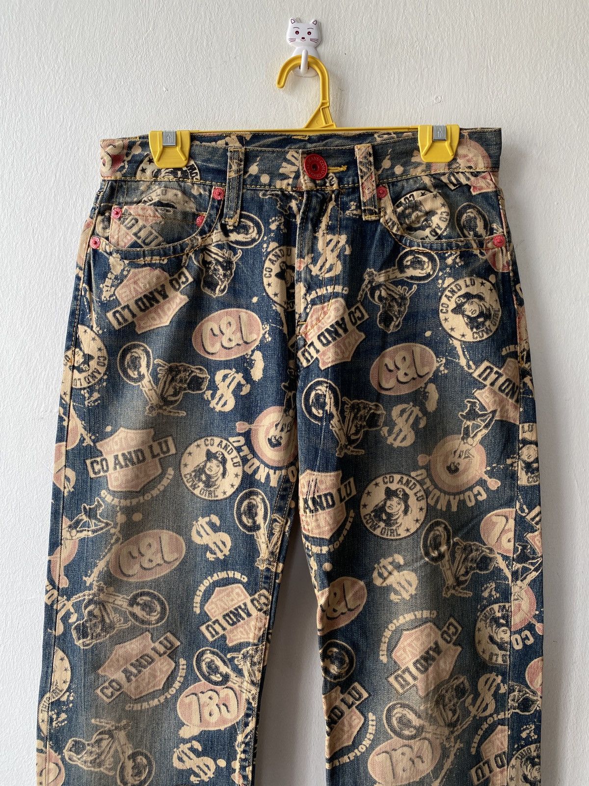 Hysteric Glamour × Japanese Brand Japanese Brand Co & Lu Fullprint Design Denim Size US 29 - 3 Thumbnail