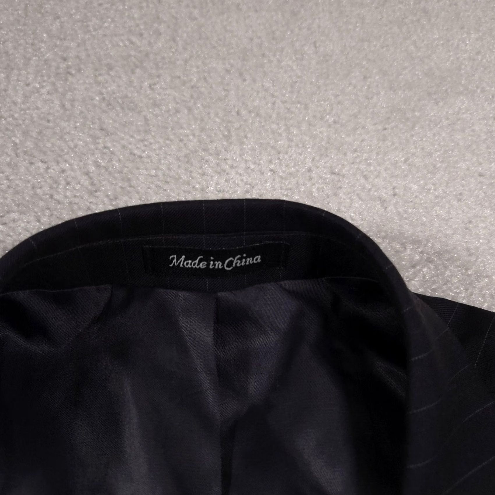 Chaps Chaps Blazer Mens 44R Blue Pinstripe Wool Suit Jacket Formal Lined Two-Button Notch Lapel Regular Chest Pocket Front Pockets Size 44R - 5 Thumbnail