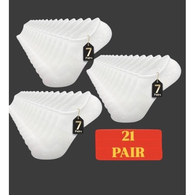 Other 21 Pair White Ankle Short Crew Socks Unisex Sizes 7-14 Size ONE SIZE - 2 Thumbnail