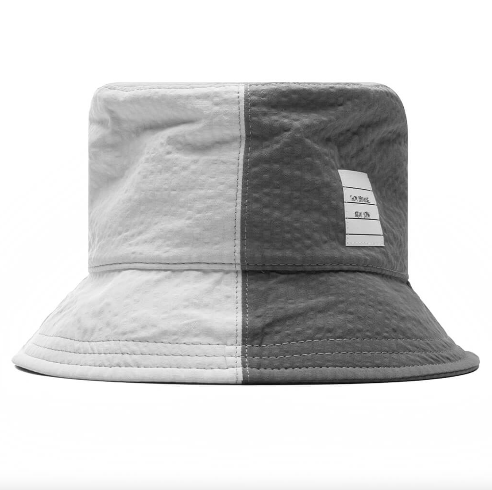 Thom Browne Thom Browne Bucket Hat in Quarter Combo Seercuker Size ONE SIZE - 1 Thumbnail