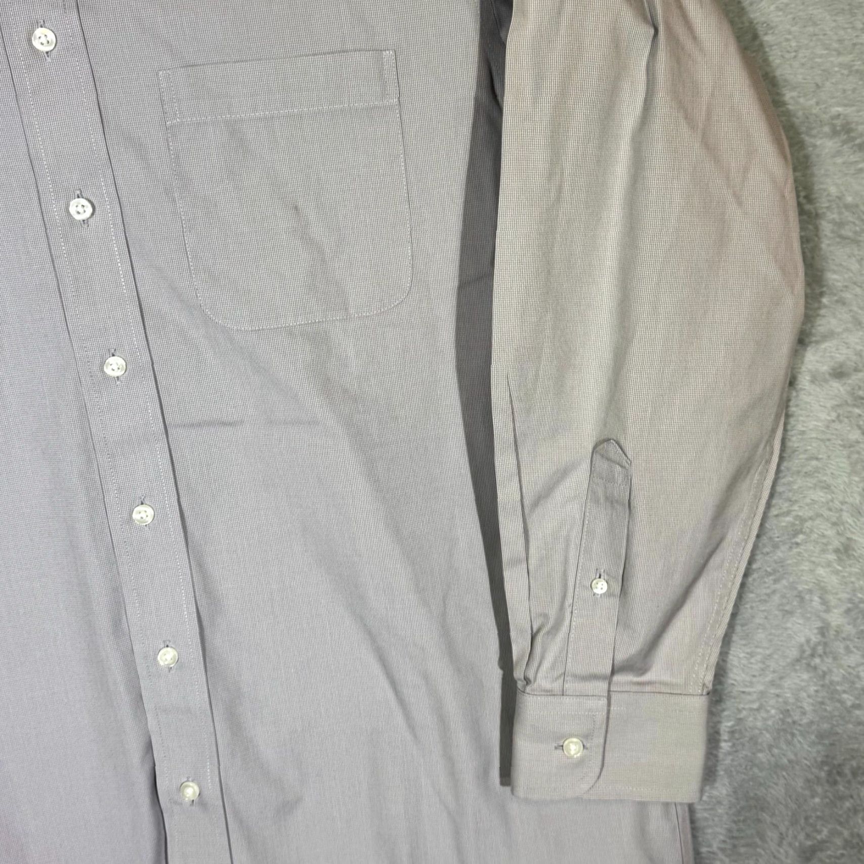 Vintage VINTAGE Gold Label Shirt Mens 16 33 Gray Fitted Dress Shirt 100 Percent Cotton Career Size 42R - 5 Thumbnail